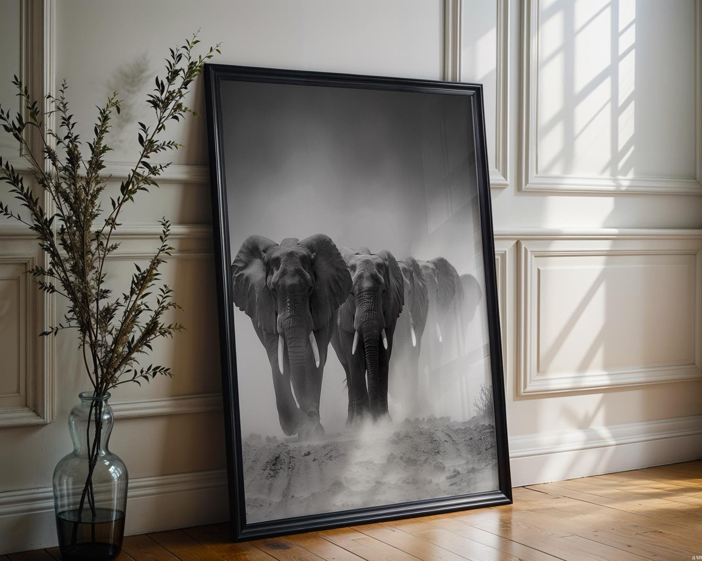 Wildlife Poster | Elephant Print | Black & White  Photography, Minimalist Safari Wall Art wall art print, minimalist black and white poster, modern Scandinavian wall decor, Monohaus