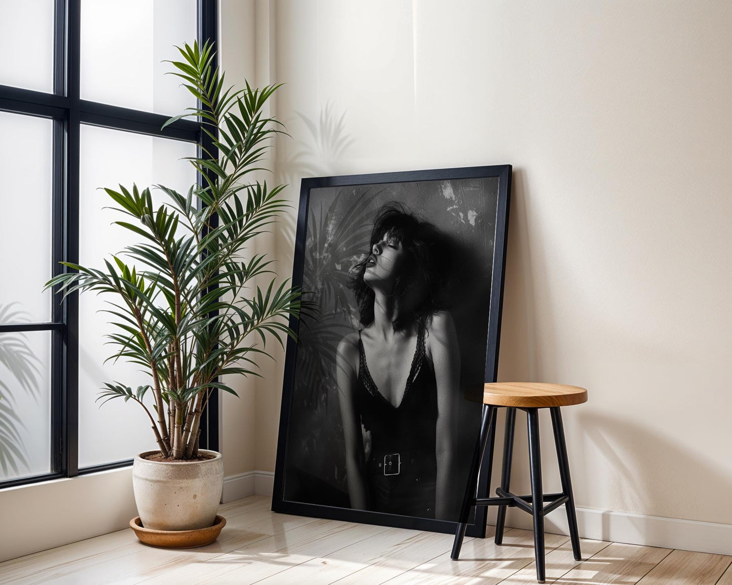 Minimal Wall Art Monochrome Female Portrait | Fashion Photography Print wall art print, minimalist black and white poster, modern Scandinavian wall decor, Monohaus