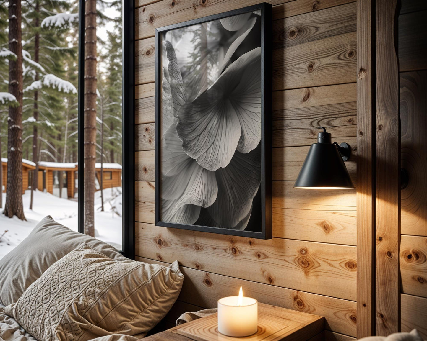 Botanical Photo | Moody Black and White Flower Art | Minimal Wall Art  Print | Dramatic Floral Petal Bathroom Poster | Modern Home Decor wall art print, minimalist black and white poster, modern Scandinavian wall decor, Monohaus