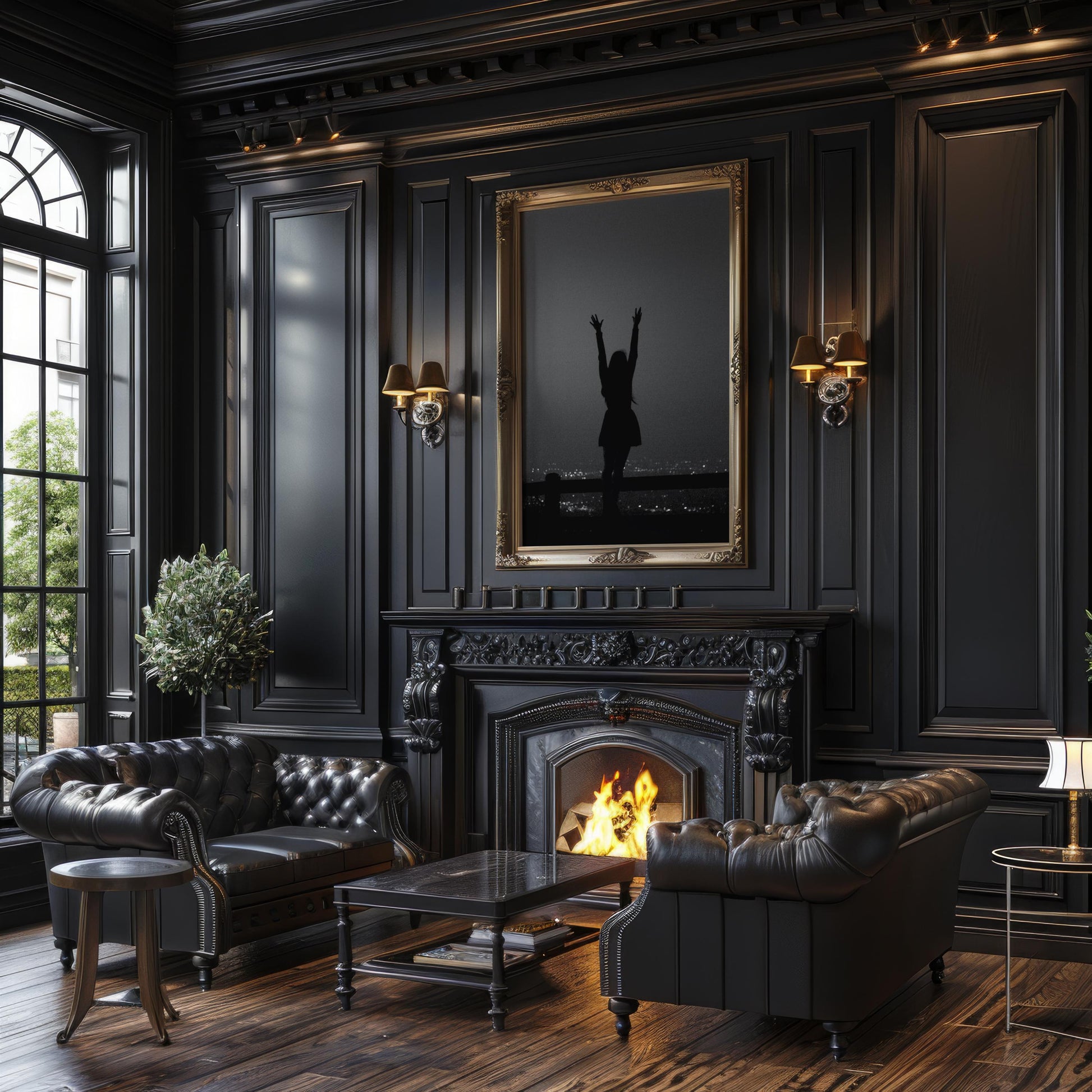 Woman Silhouette City View Art Print | Minimalist Modern Wall Decor wall art print, black and white architectural poster, minimalist modern Scandinavian wall decor, Monohaus