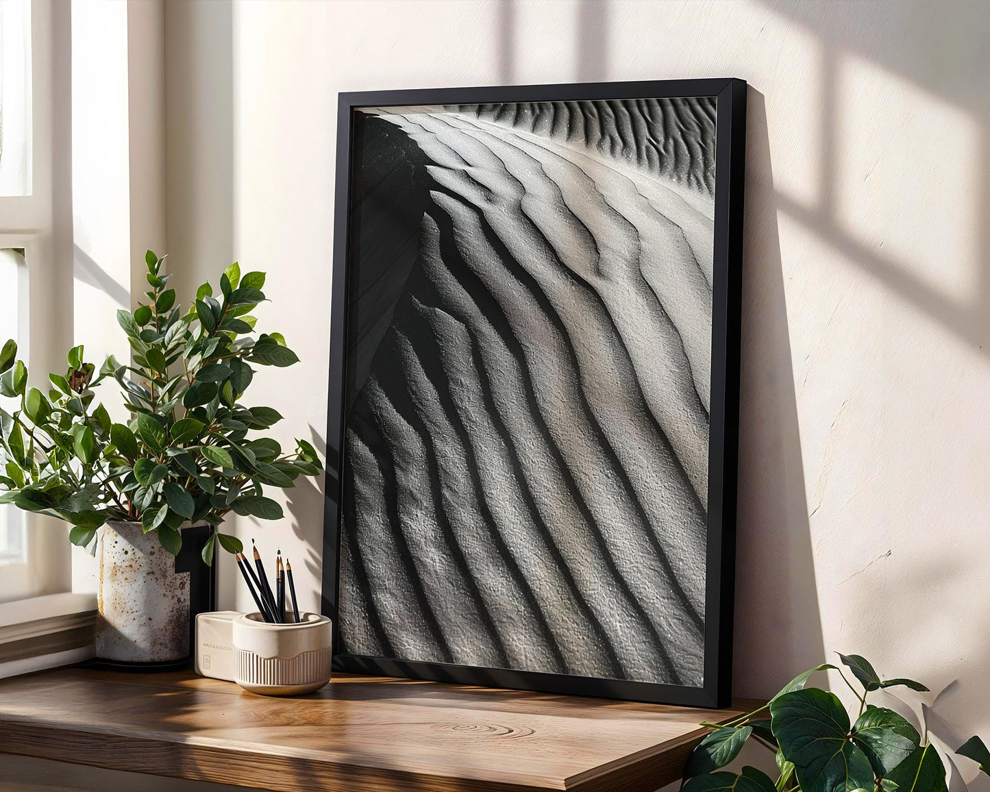 Minimal Wall Art Abstract Sand Dune Print | Minimalist Black and White Photography abstract wall art print, geometric minimalist poster, modern Scandinavian decor, Monohaus