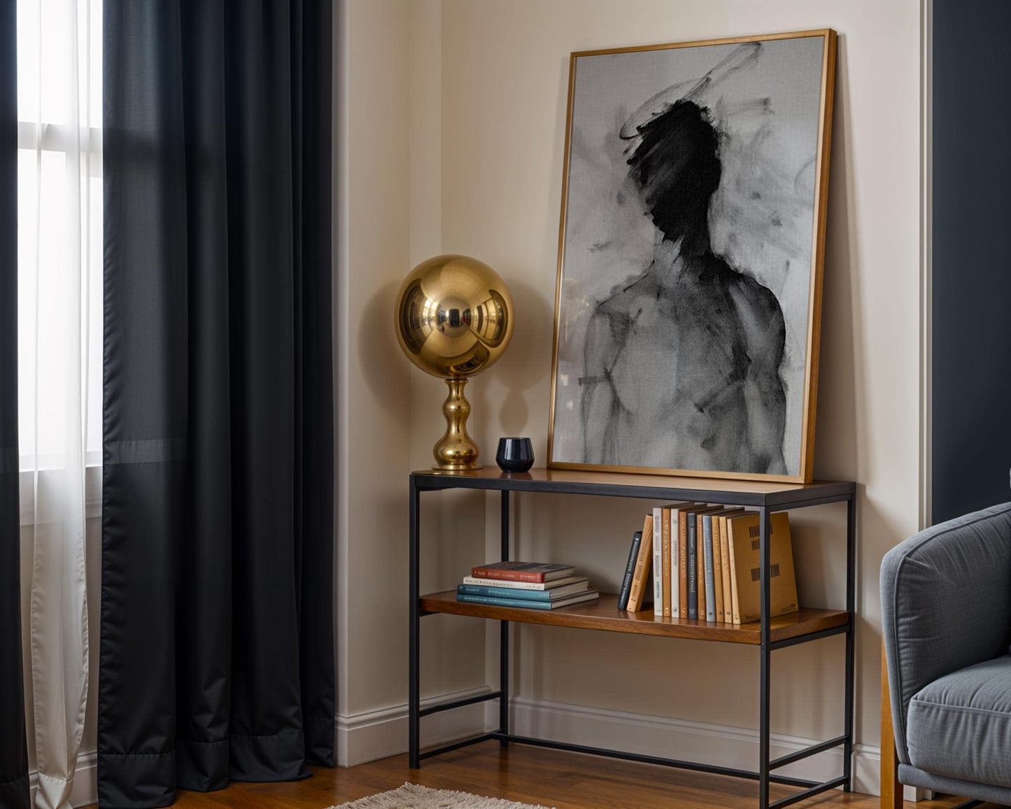 Minimal Wall Art Abstract Figure Print | Minimalist Black and White Poster abstract wall art print, geometric minimalist poster, modern Scandinavian decor, Monohaus