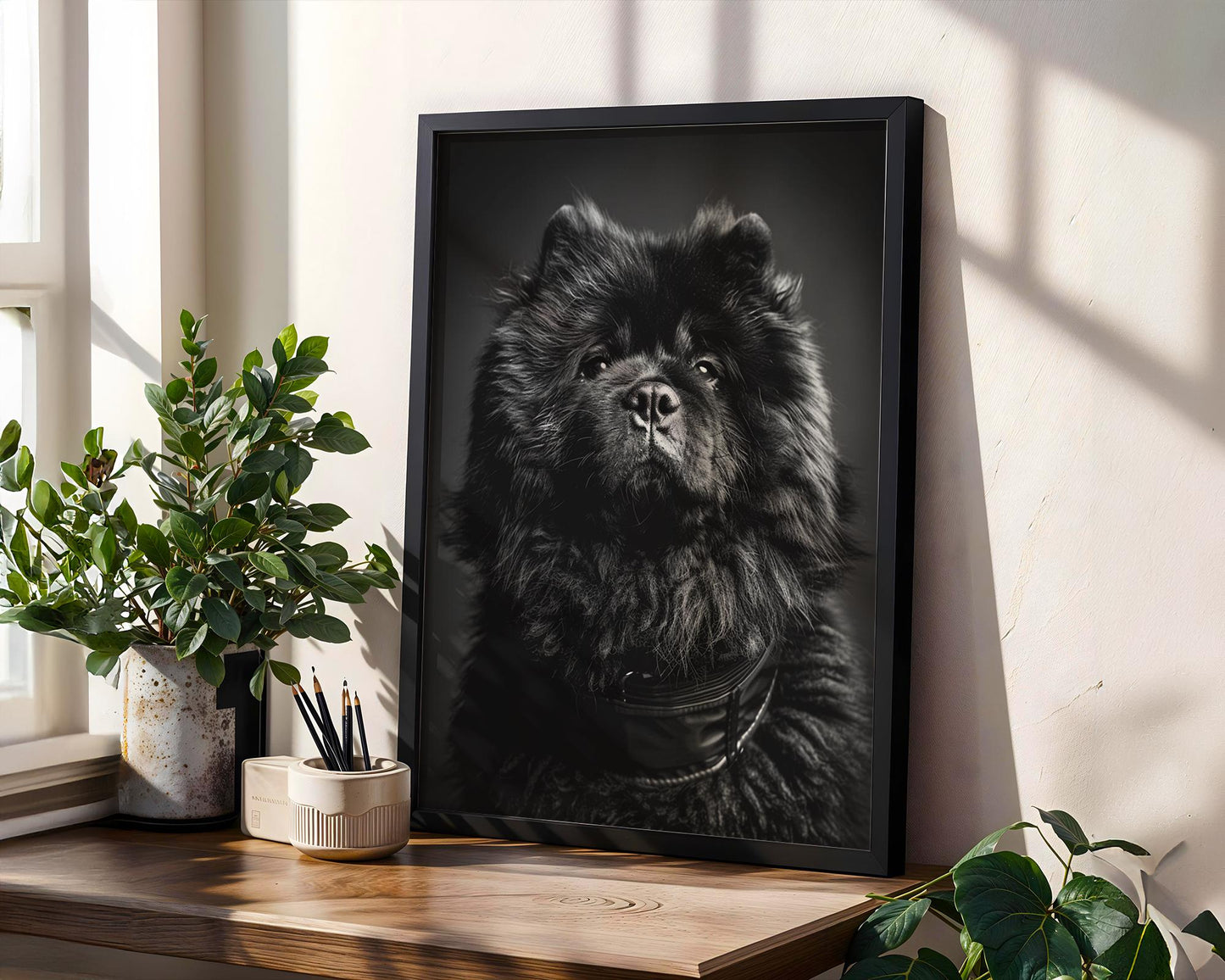 Dog Photography Chow Chow Print Black and White | Minimalist Pet Monochrome wall art print, minimalist black and white poster, modern Scandinavian wall decor, Monohaus