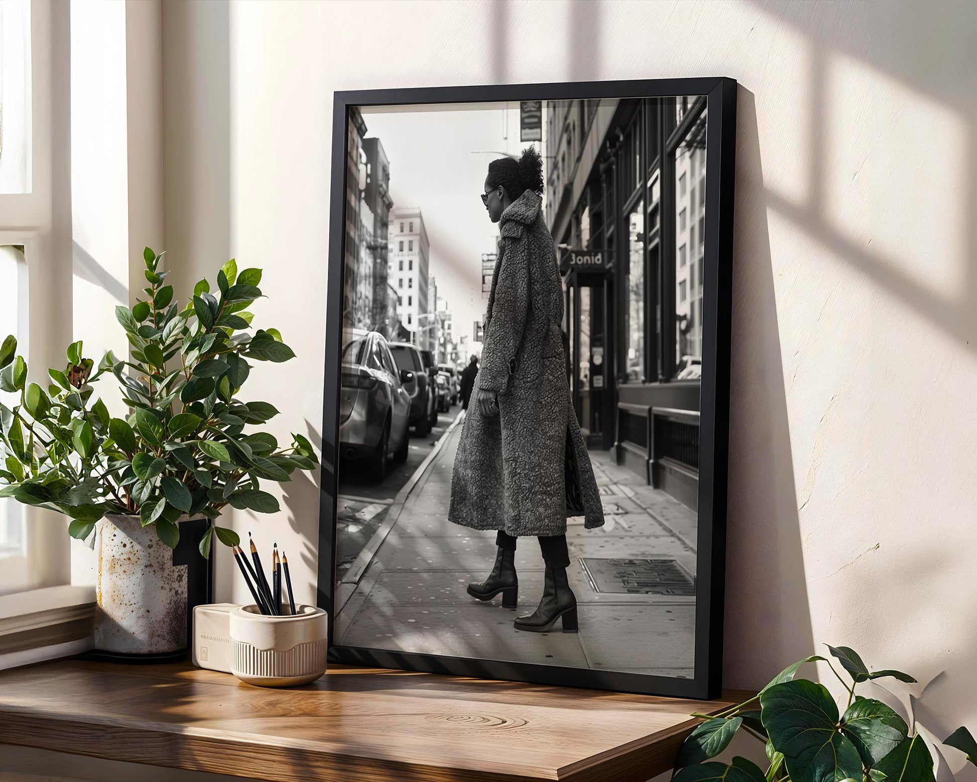 Minimal Wall Art | Black and White Street Fashion Urban Photography Print black and white photo print, minimalist monochrome wall art poster for modern interiors, Monohaus