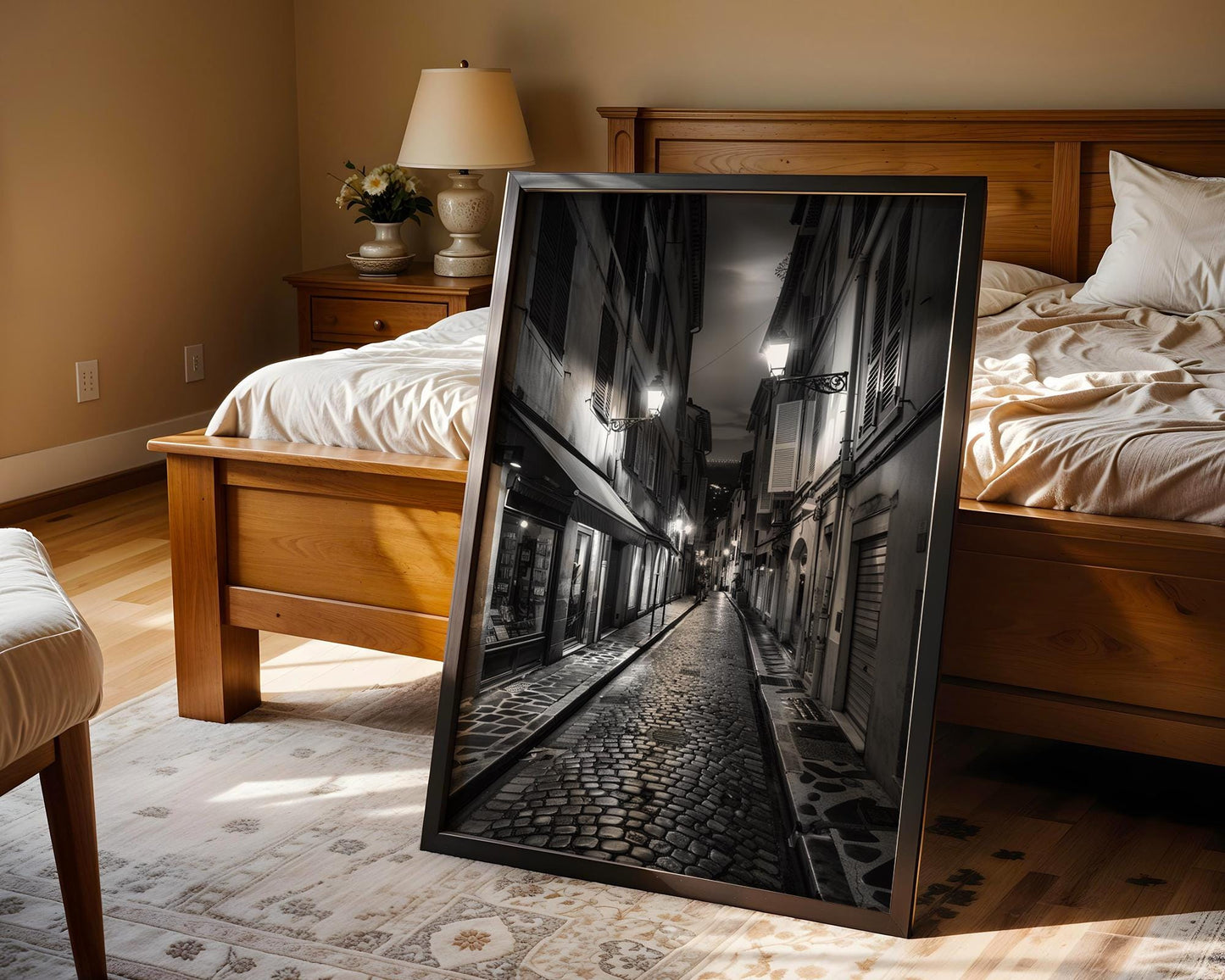 World Landmark | Antibes France Photography Print | Black and White European Street black and white photo print, minimalist monochrome wall art poster for modern interiors, Monohaus