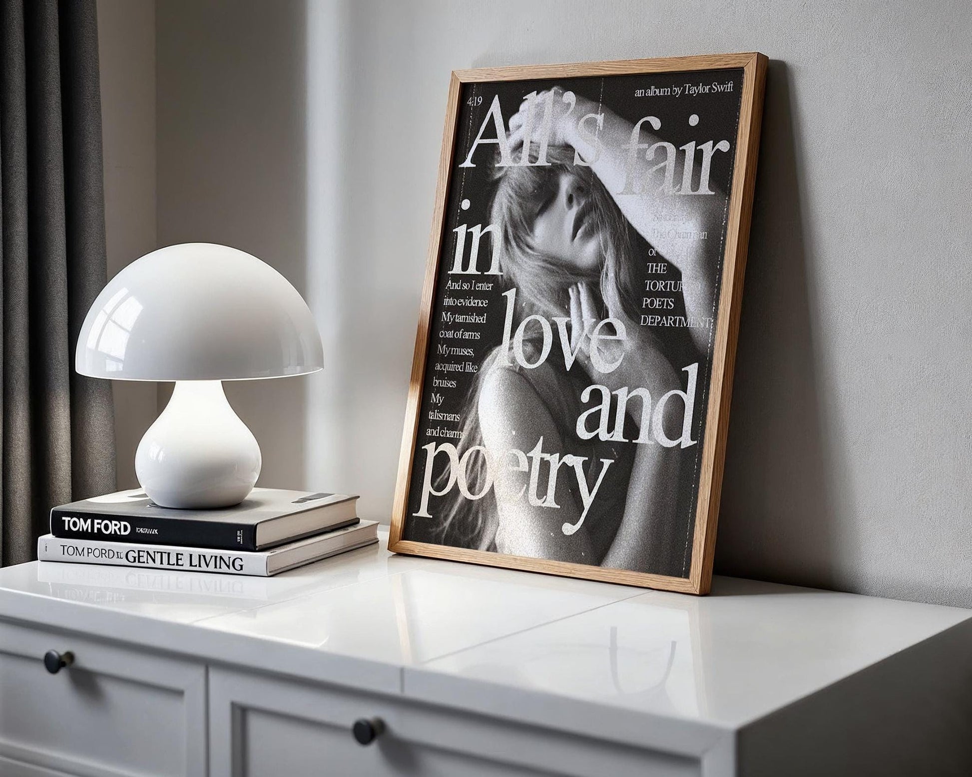 Designer Wall Art | Love And Poetry Print | Minimalist Black & White Typography typography wall art print, minimalist black and white type poster, modern graphic design decor, Monohaus