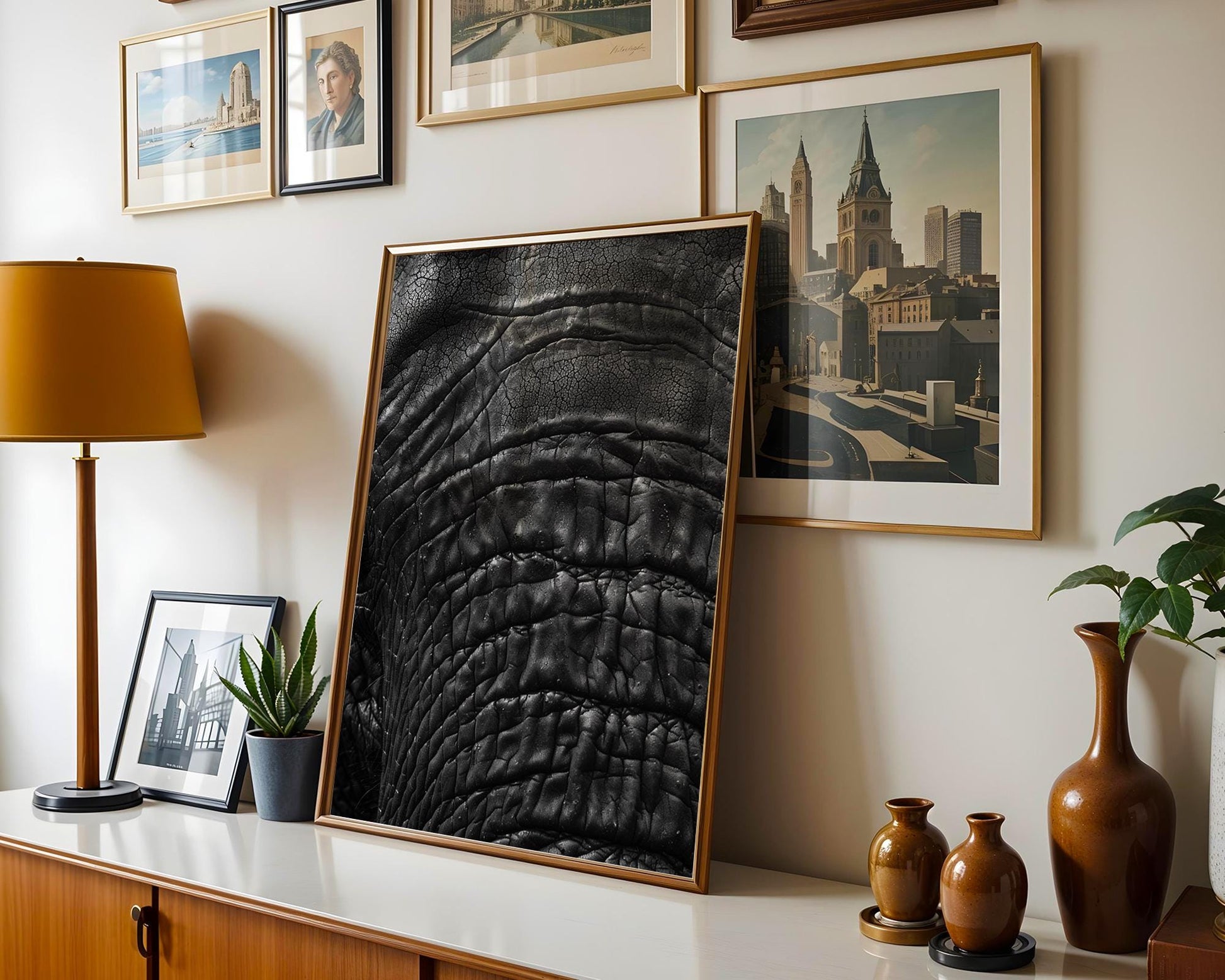 Wildlife Poster | Minimalist Elephant Trunk Texture Print | Black & White Safari Photography wall art print, minimalist black and white poster, modern Scandinavian wall decor, Monohaus