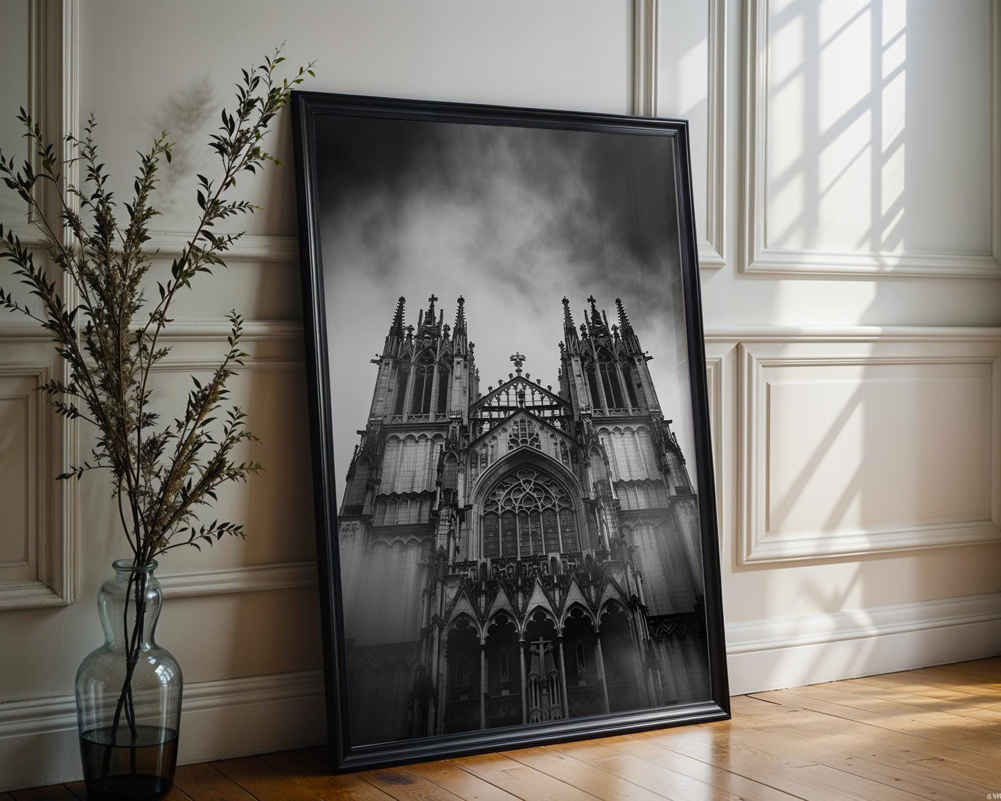 World Landmark | Gothic Cathedral Black and White Photography Print | Europe Architecture Wall Art wall art print, black and white architectural poster, minimalist modern Scandinavian wall decor, Monohaus