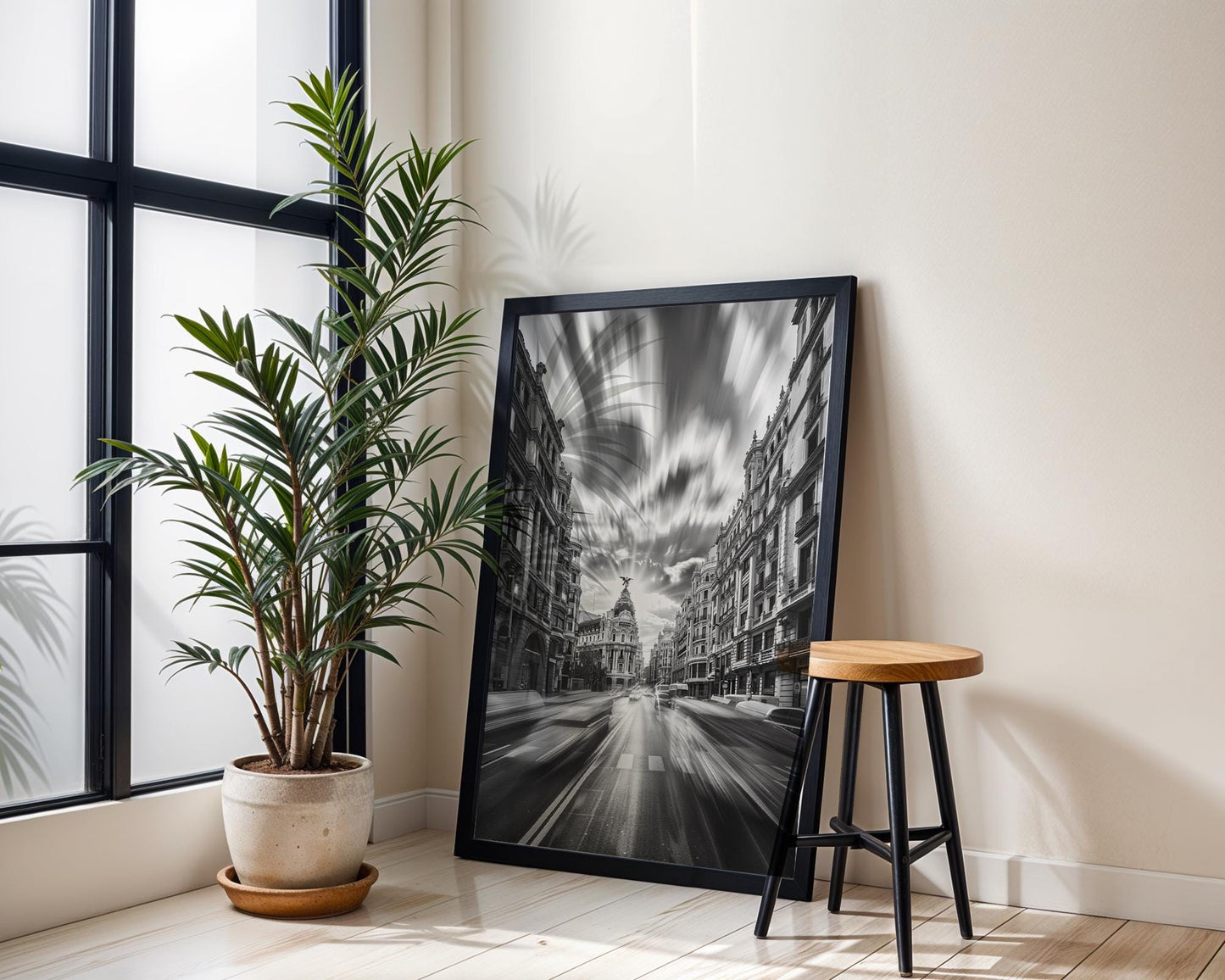 World Landmark | Madrid Gran Vía Black and White Photography Print | Spain Urban Architecture