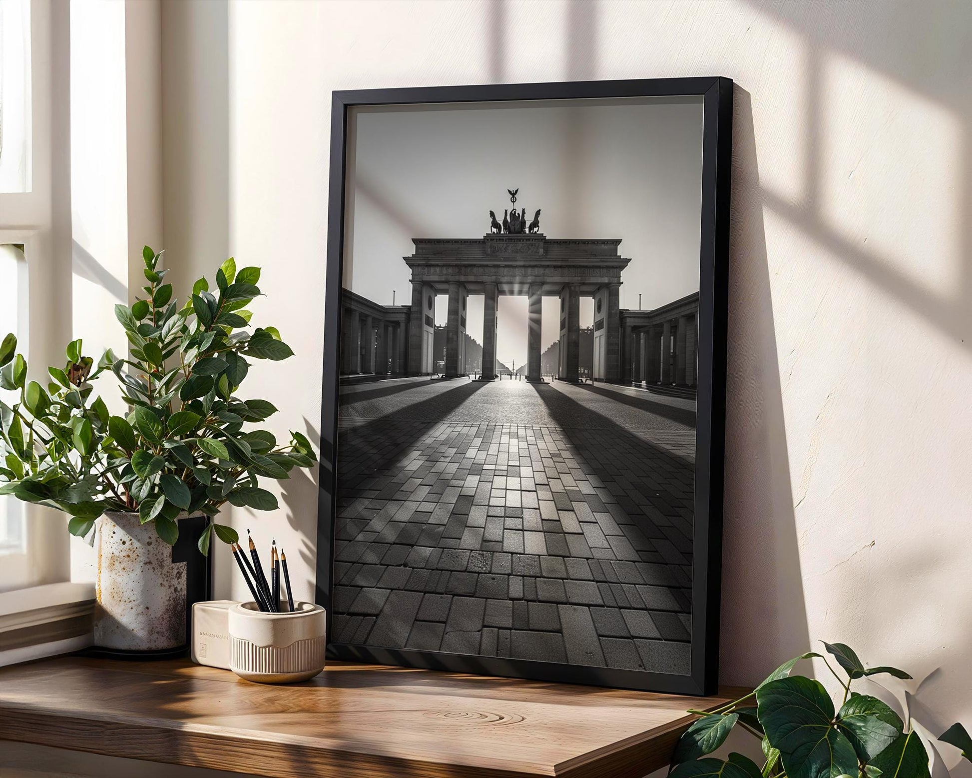 World Landmark | Brandenburg Gate Print | Berlin Black and White Photography wall art print, minimalist black and white poster, modern Scandinavian wall decor, Monohaus