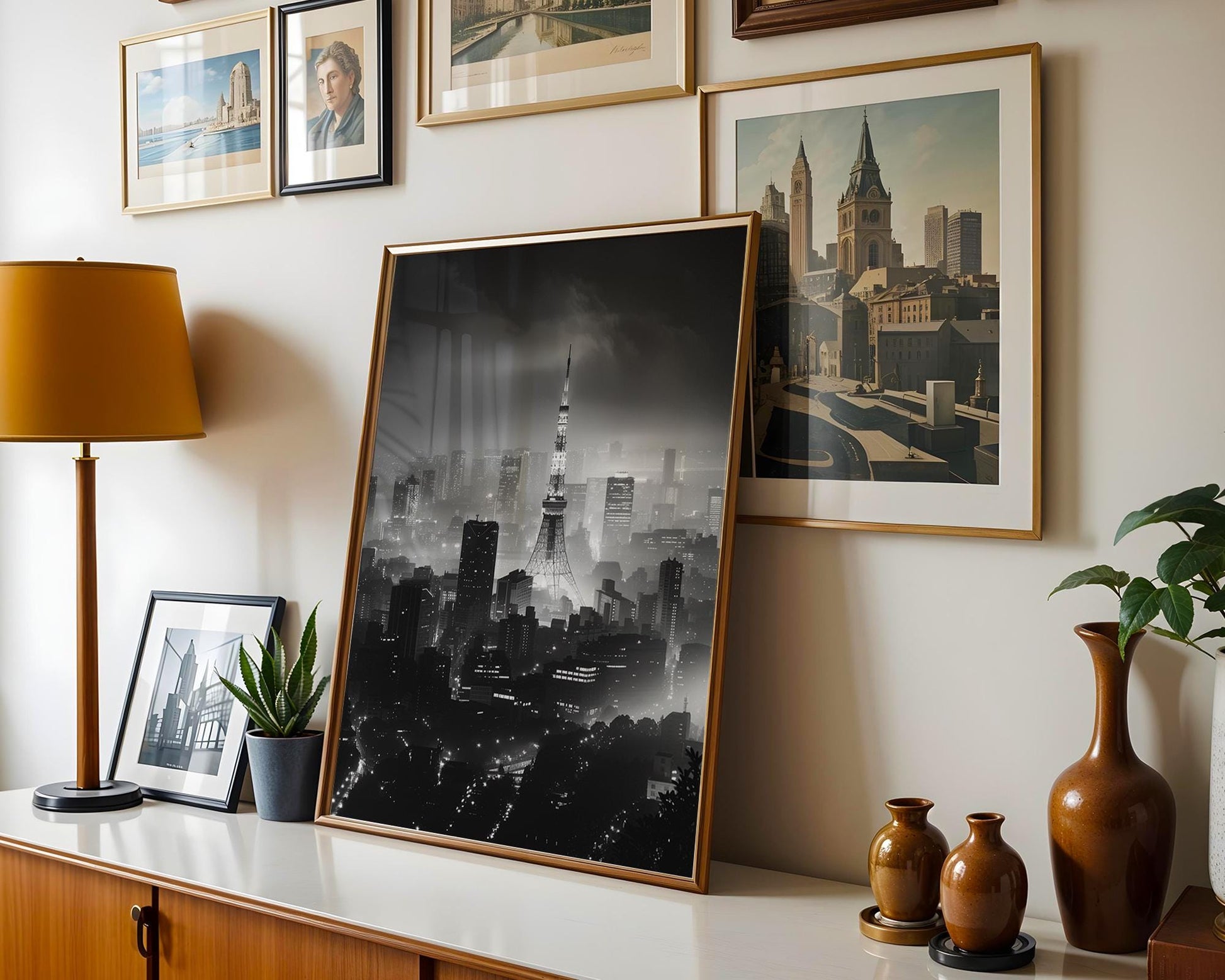 World Landmark | Tokyo Tower Black and White Photography Print | Japan Cityscape Wall Art wall art print, black and white architectural poster, minimalist modern Scandinavian wall decor, Monohaus