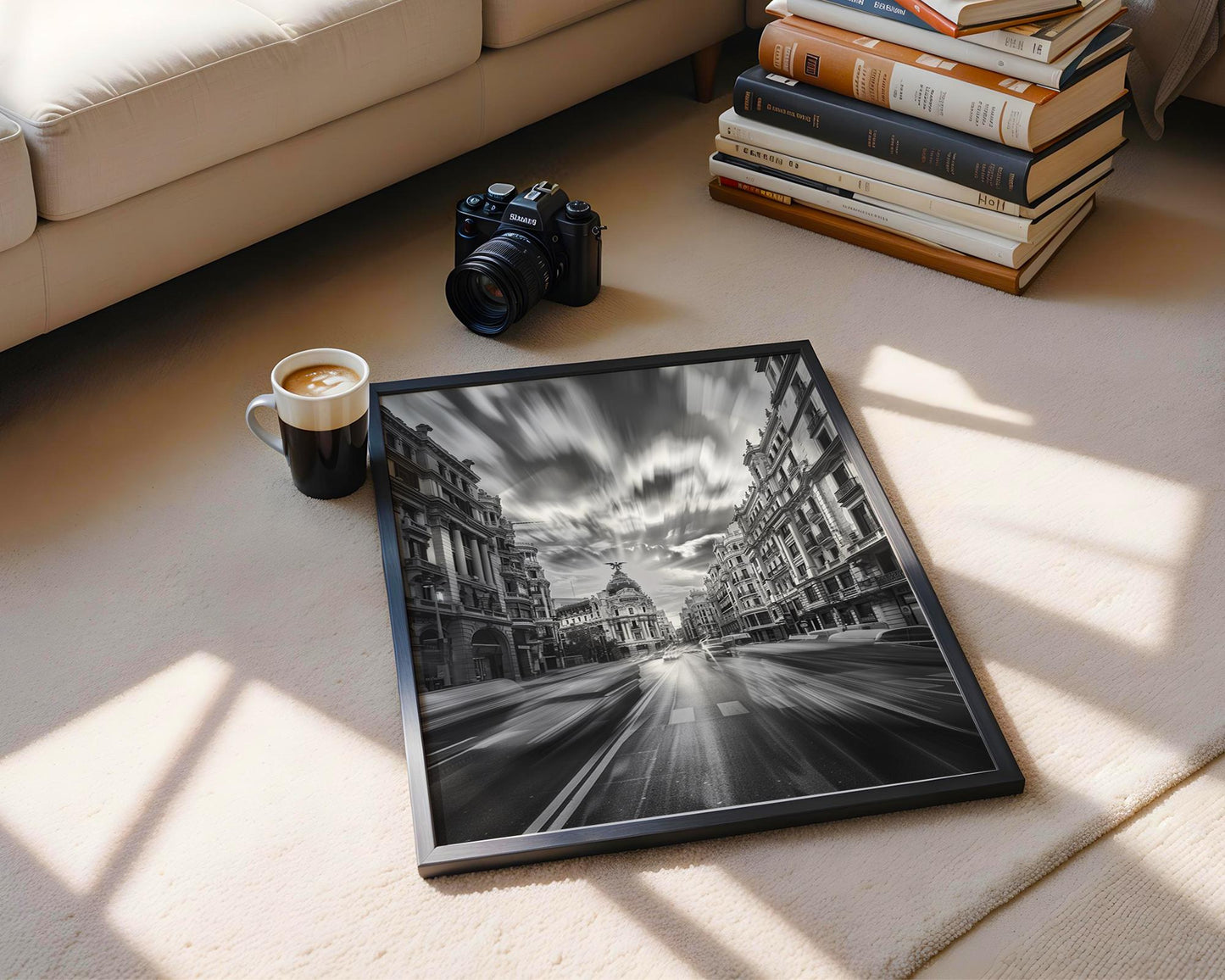 World Landmark | Madrid Gran Vía Black and White Photography Print | Spain Urban Architecture