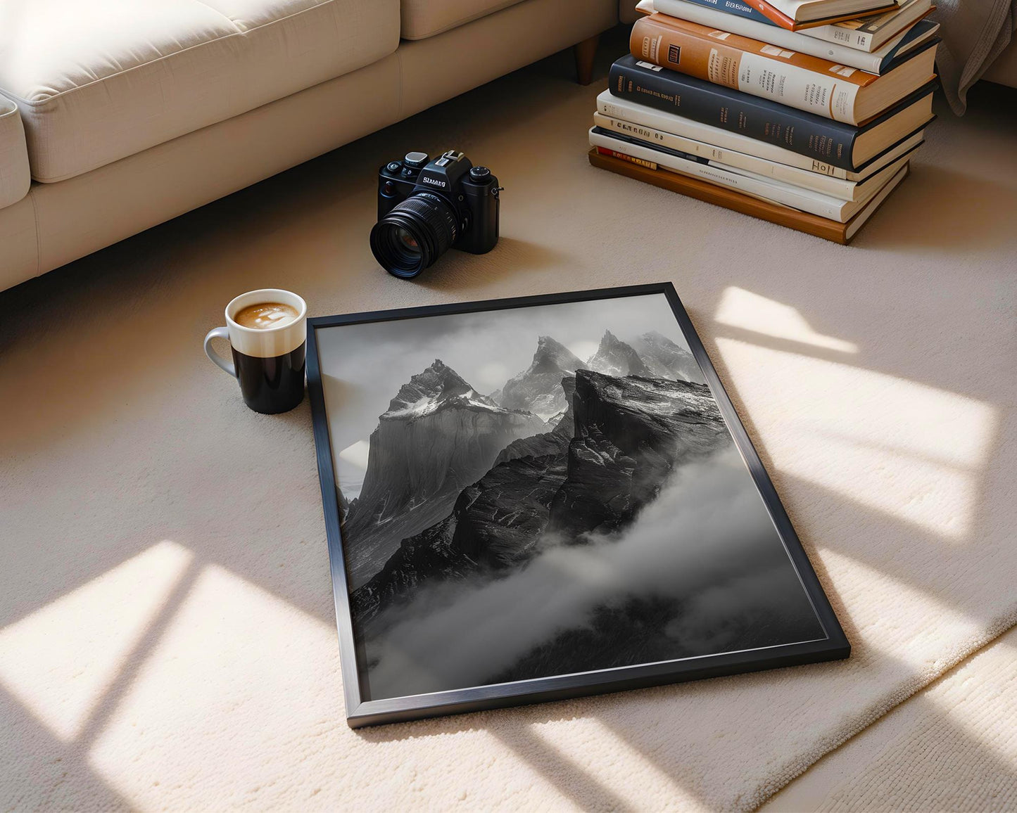 World Landmark | Patagonia Mountain Peaks Print | Chile Landscape Photography, Black and White Fine Art