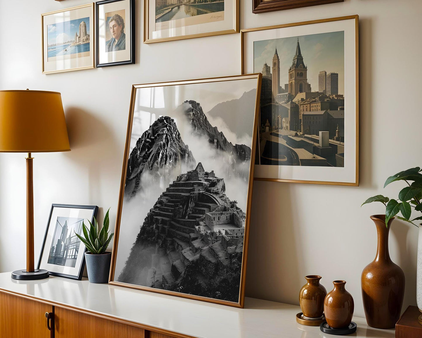 World Landmark | Machu Picchu Black and White Photography Print | Modern Travel Poster wall art print, minimalist black and white poster, modern Scandinavian wall decor, Monohaus