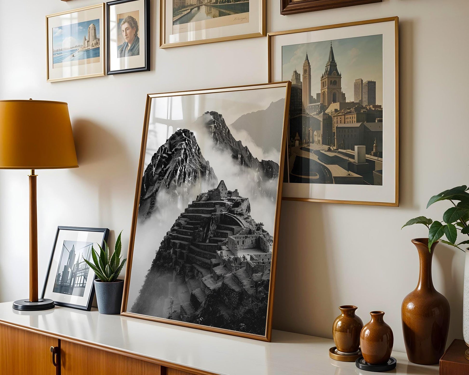 World Landmark | Machu Picchu Black and White Photography Print | Modern Travel Poster wall art print, minimalist black and white poster, modern Scandinavian wall decor, Monohaus