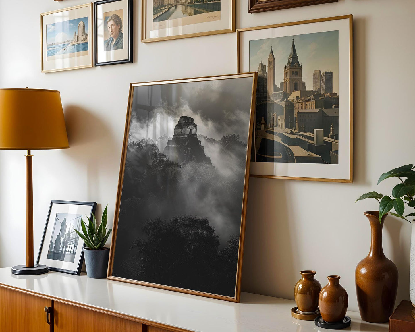 World Landmark | Tikal Temple Black & White Photography Print | Guatemala Jungle Ruins Wall Art wall art print, minimalist black and white poster, modern Scandinavian wall decor, Monohaus