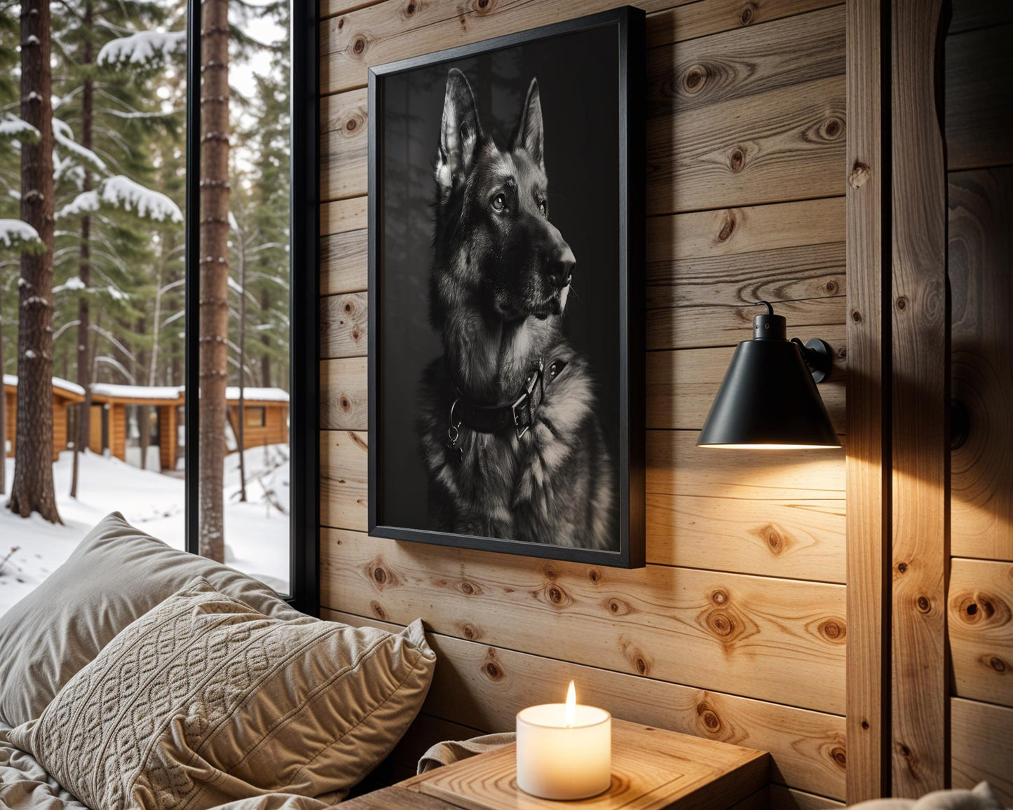 Dog Photography German Shepherd Art Print | Minimalist , Sophisticated Decor wall art print, minimalist black and white poster, modern Scandinavian wall decor, Monohaus