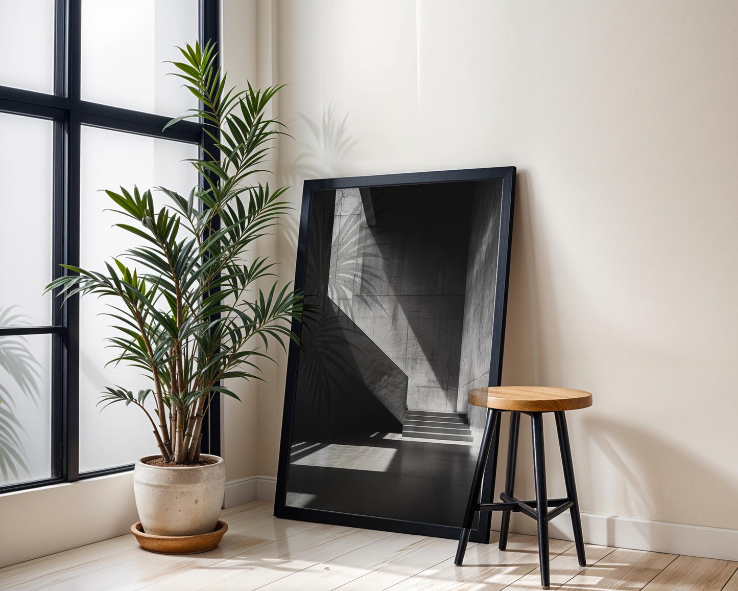 Urban Photography | Minimalist Concrete Staircase Art | Architecture Home Decor wall art print, black and white architectural poster, minimalist modern Scandinavian wall decor, Monohaus