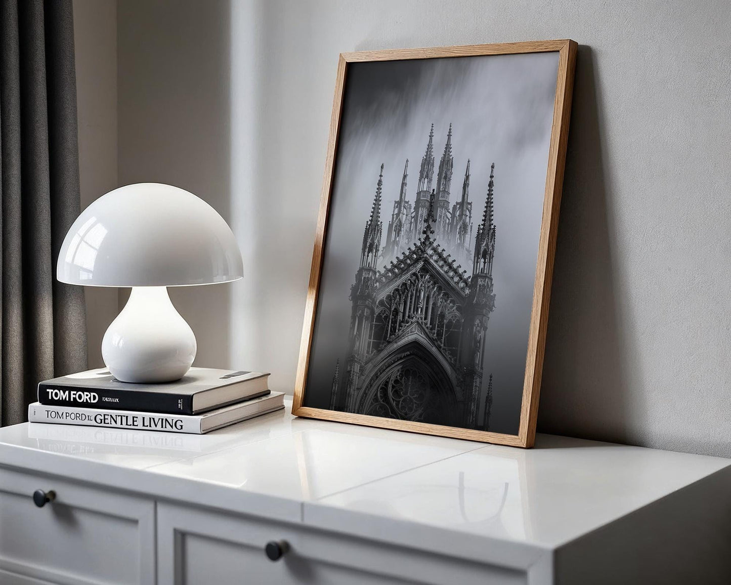 World Landmark | Gothic Church Photography Print | Moody Black and White Wall Art wall art print, minimalist black and white poster, modern Scandinavian wall decor, Monohaus