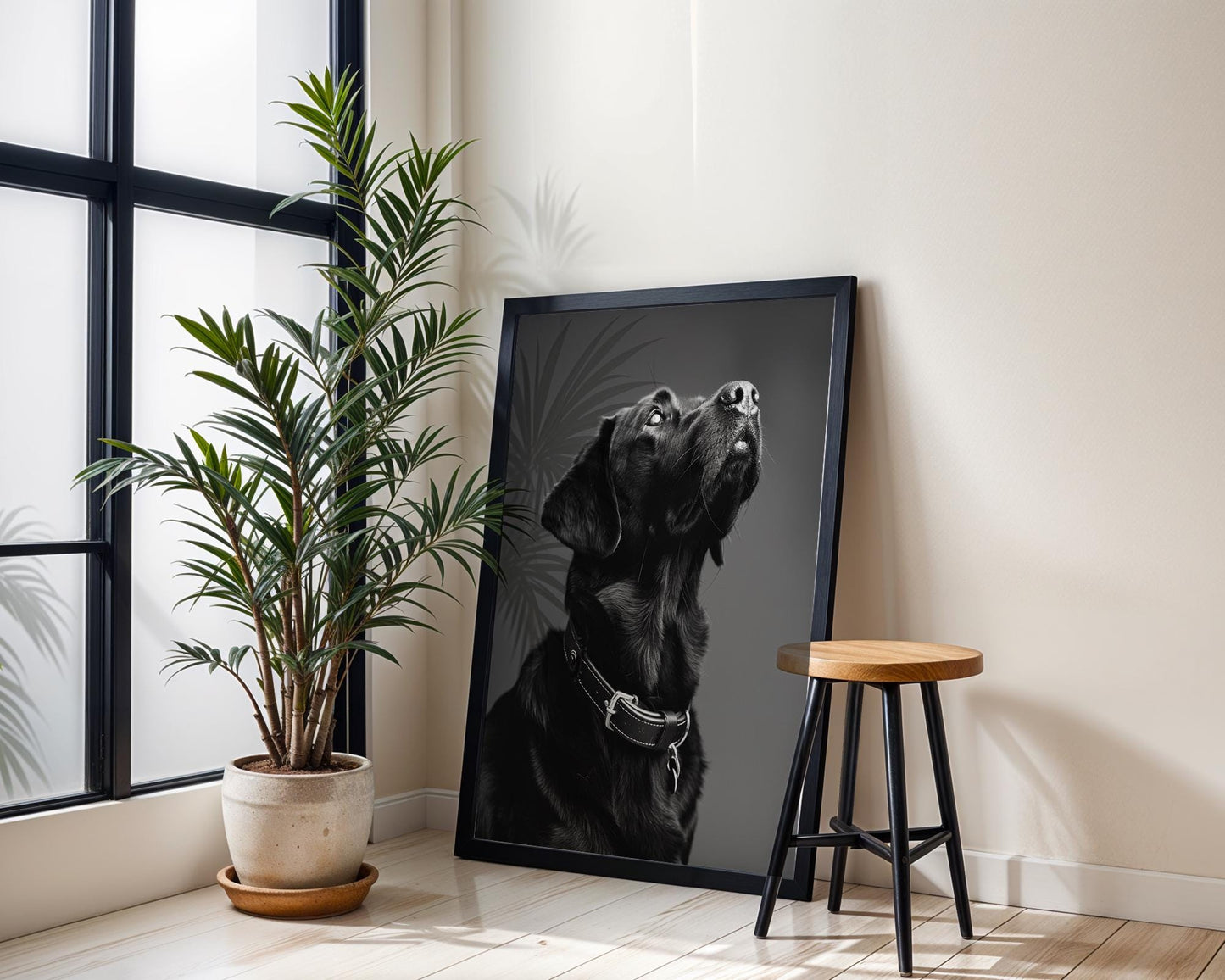 Dog Photography Black Labrador Portrait | Fine Art Home Decor Print wall art print, minimalist black and white poster, modern Scandinavian wall decor, Monohaus