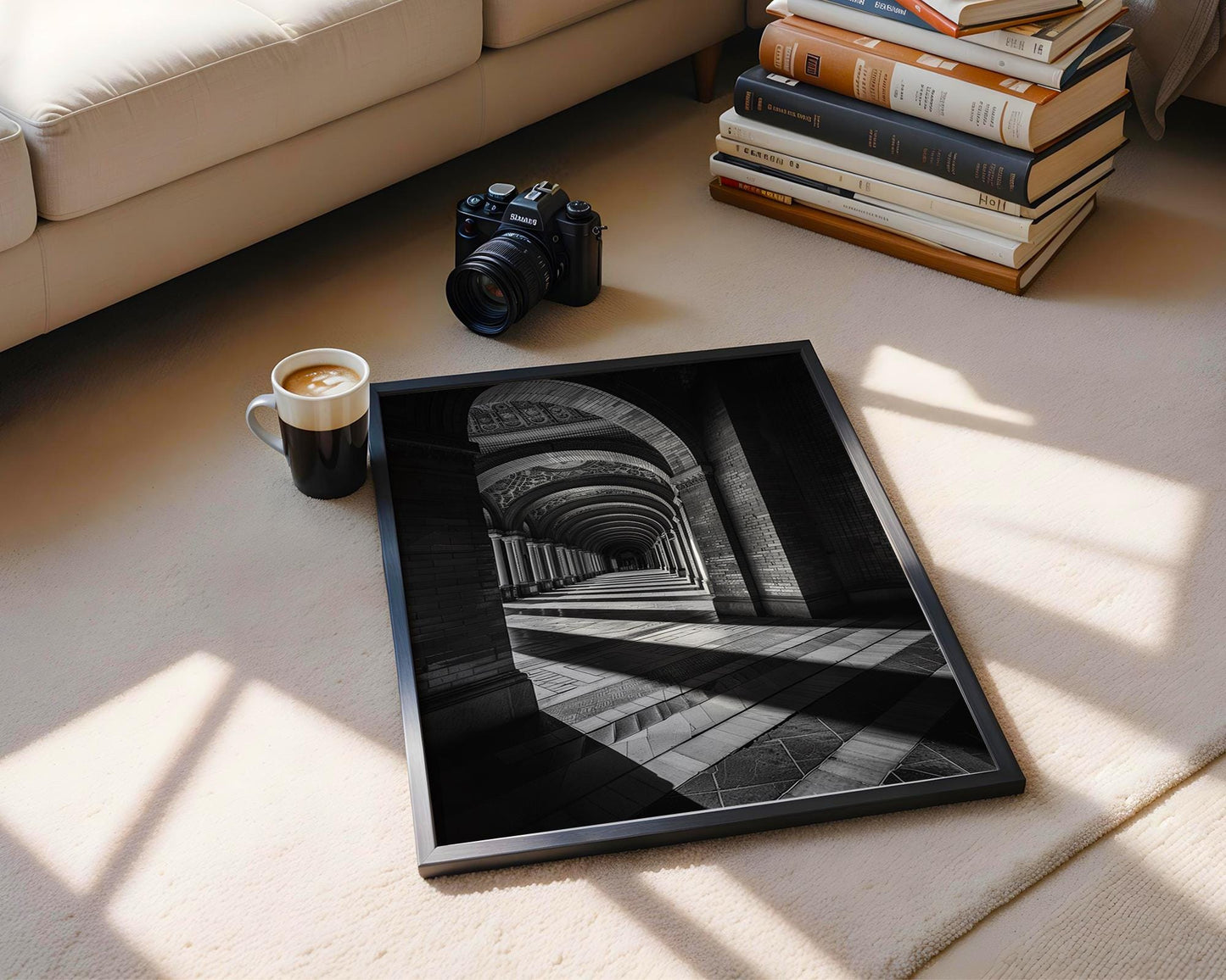 World Landmark | Seville Architecture Print | Plaza de España Black and White Photography