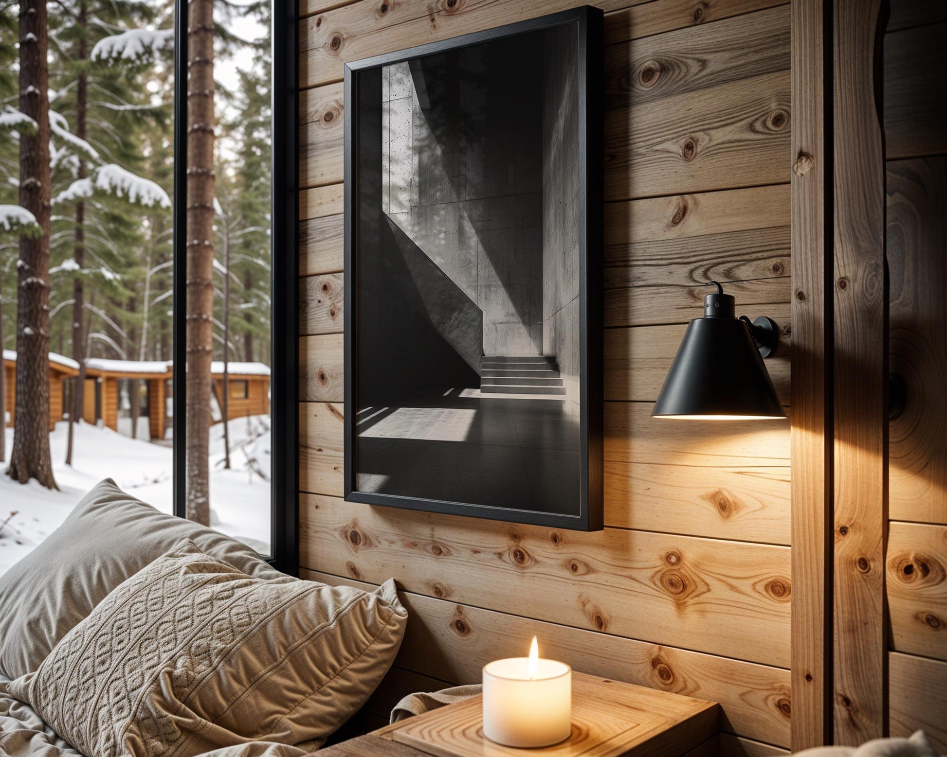 Urban Photography | Minimalist Concrete Staircase Art | Architecture Home Decor wall art print, black and white architectural poster, minimalist modern Scandinavian wall decor, Monohaus