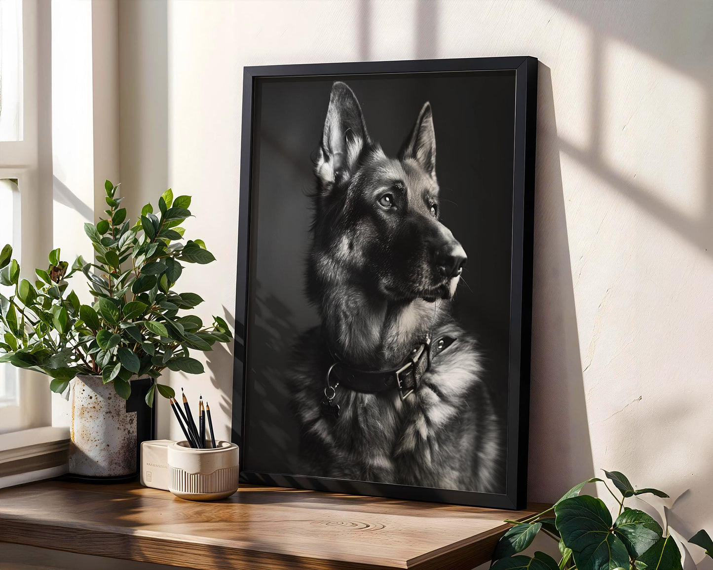 Dog Photography German Shepherd Art Print | Minimalist , Sophisticated Decor wall art print, minimalist black and white poster, modern Scandinavian wall decor, Monohaus