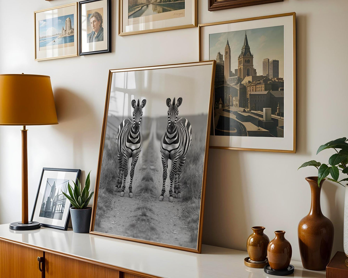 Wildlife Poster | Zebra Pair Fine Art Print • Black & White Safari Photography wall art print, minimalist black and white poster, modern Scandinavian wall decor, Monohaus