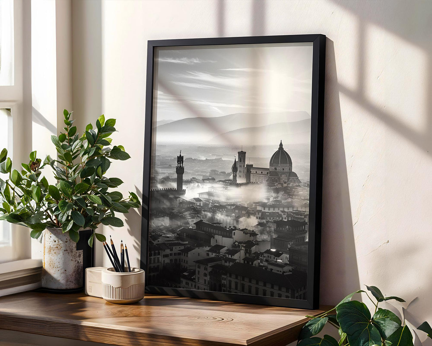 World Landmark | Florence Duomo Print | Black and White Italian Cityscape Photography wall art print, black and white architectural poster, minimalist modern Scandinavian wall decor, Monohaus