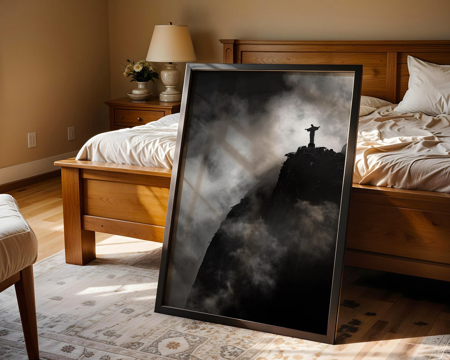 World Landmark | Christ the Redeemer Print | Black and White Rio de Janeiro Photography wall art print, minimalist black and white poster, modern Scandinavian wall decor, Monohaus