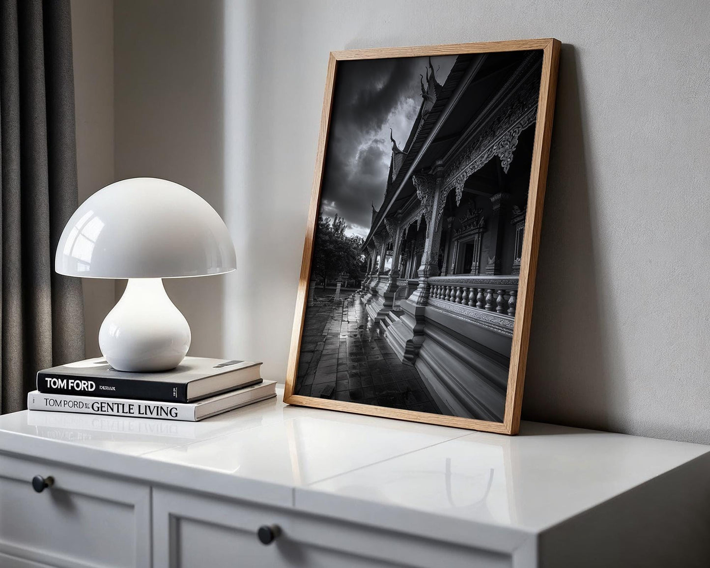 World Landmark | Bangkok Temple Black and White Photography Print | Thai Architecture Wall Art wall art print, black and white architectural poster, minimalist modern Scandinavian wall decor, Monohaus