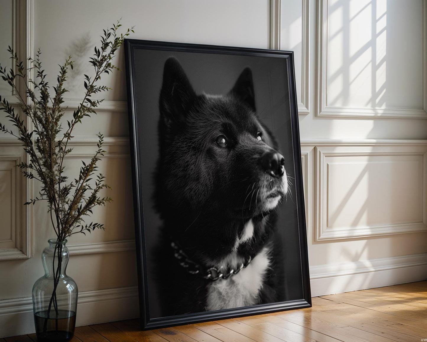 Dog Photography Black & White Pet Print | Minimal Modern Poster wall art print, minimalist black and white poster, modern Scandinavian wall decor, Monohaus