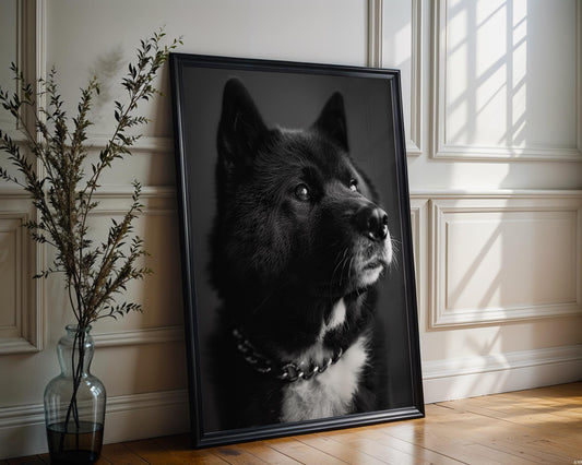 Dog Photography Black & White Pet Print | Minimal Modern Poster wall art print, minimalist black and white poster, modern Scandinavian wall decor, Monohaus