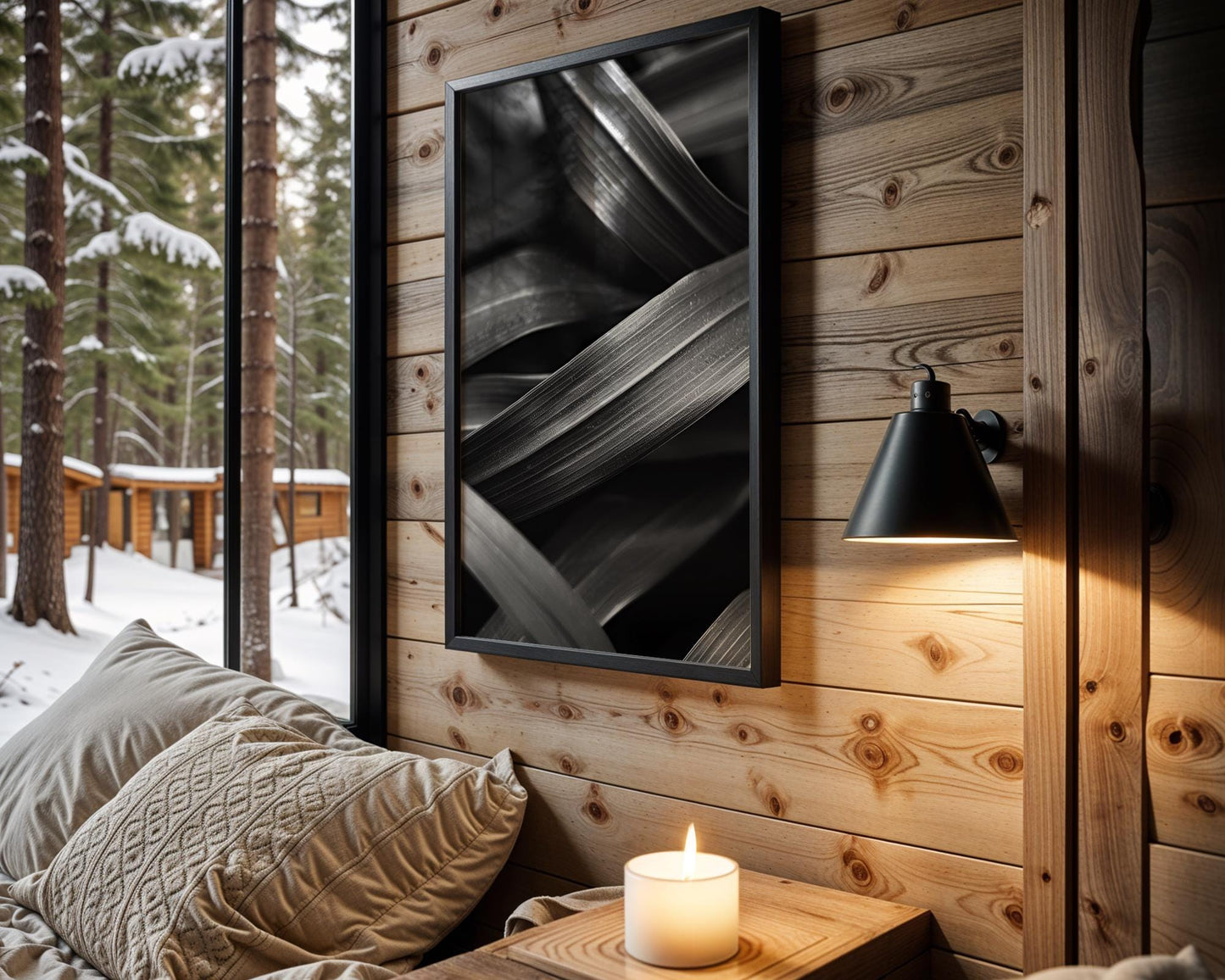 Botanical Photo | Abstract Leaf Macro Photography Print | Black & White Minimal abstract wall art print, geometric minimalist poster, modern Scandinavian decor, Monohaus