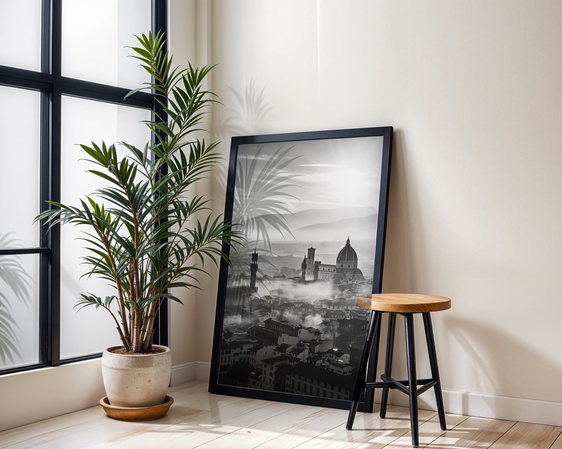 World Landmark | Florence Duomo Print | Black and White Italian Cityscape Photography wall art print, black and white architectural poster, minimalist modern Scandinavian wall decor, Monohaus