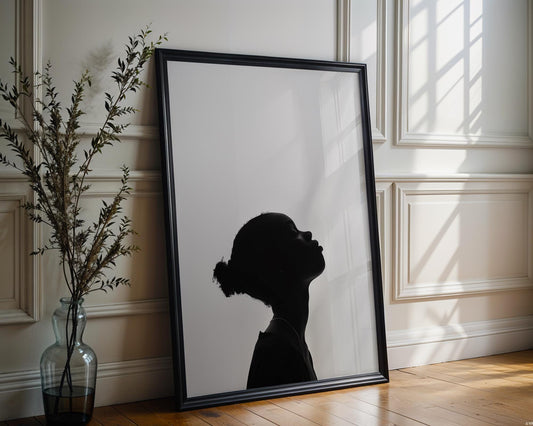 Minimal Wall Art Minimalist Silhouette Art Print | Black and White Portrait Poster wall art print, minimalist black and white poster, modern Scandinavian wall decor, Monohaus