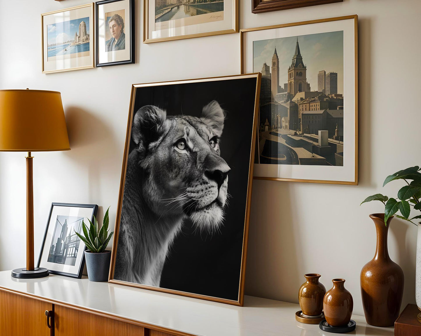 Wildlife Poster | Lioness Black & White Photography Print | Minimalist Safari Wall Art wall art print, minimalist black and white poster, modern Scandinavian wall decor, Monohaus