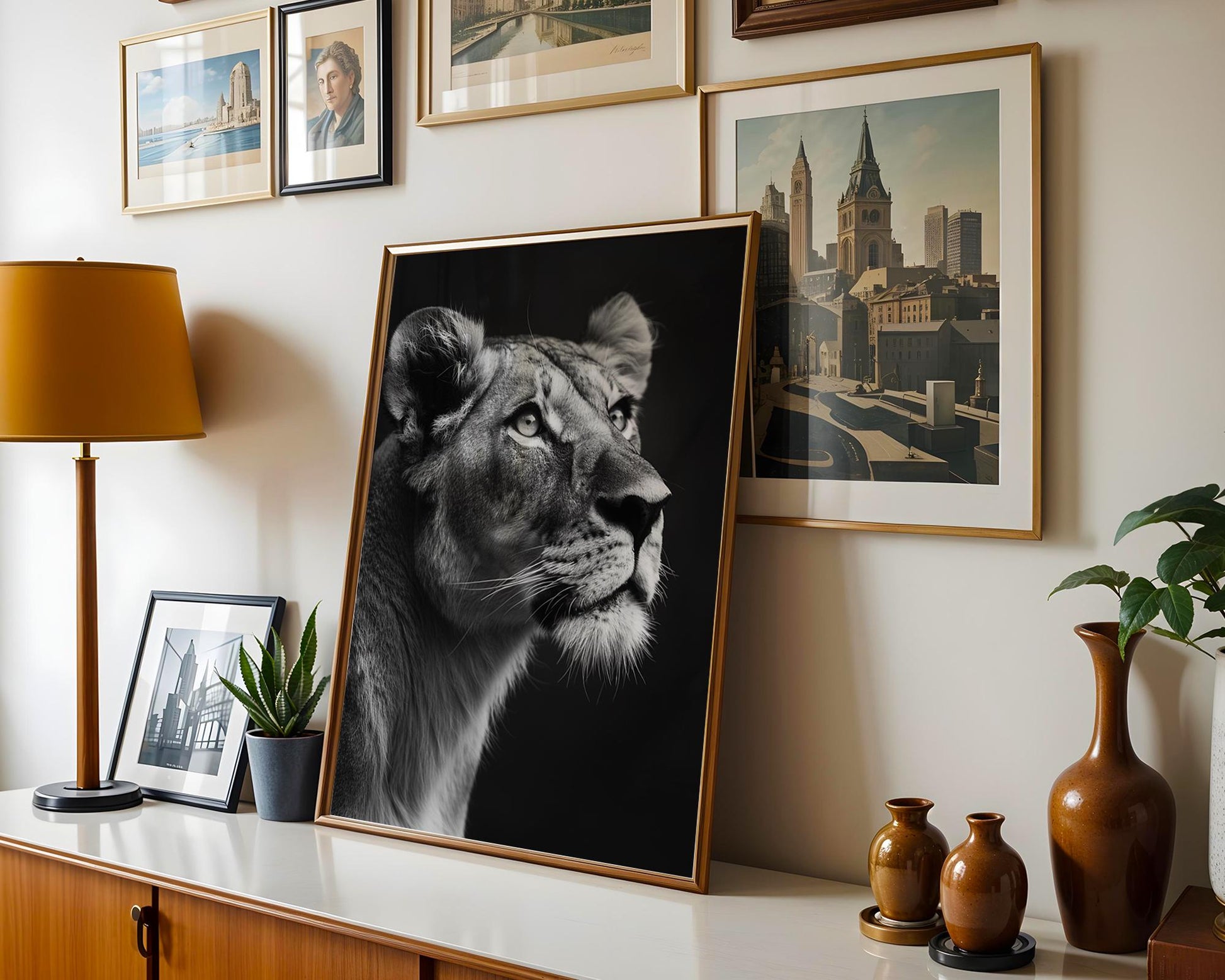 Wildlife Poster | Lioness Black & White Photography Print | Minimalist Safari Wall Art wall art print, minimalist black and white poster, modern Scandinavian wall decor, Monohaus