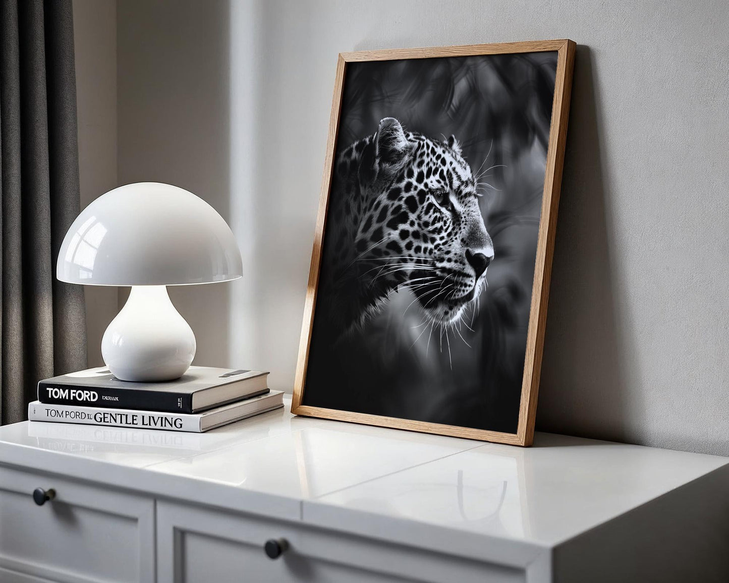 Wildlife Poster | Leopard Photography Print | Minimalist Safari Wall Art wall art print, minimalist black and white poster, modern Scandinavian wall decor, Monohaus