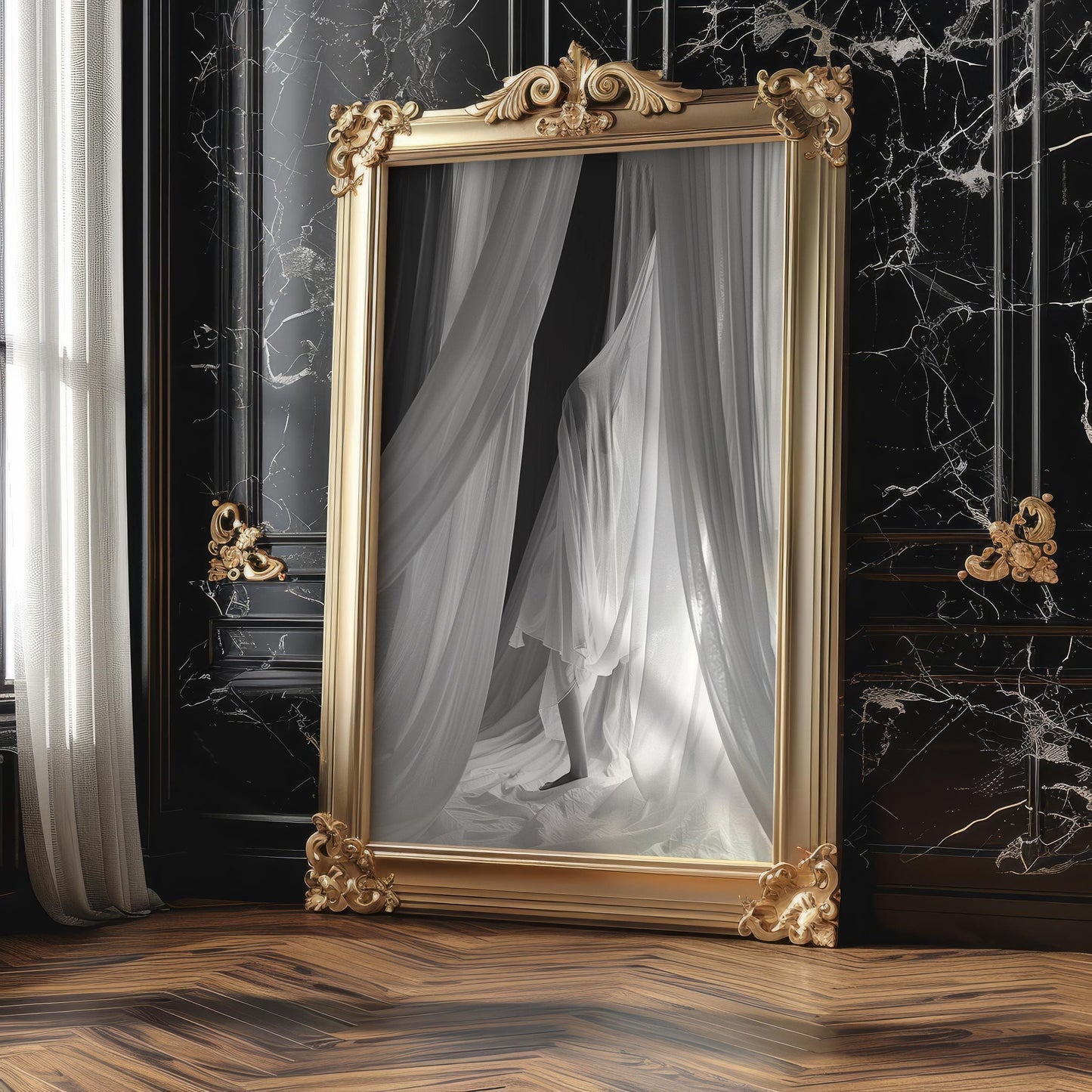 Minimal Wall Art Woman Silhouette Veil Art Print | Bedroom Home Decor wall art print, minimalist black and white poster, modern Scandinavian wall decor, Monohaus