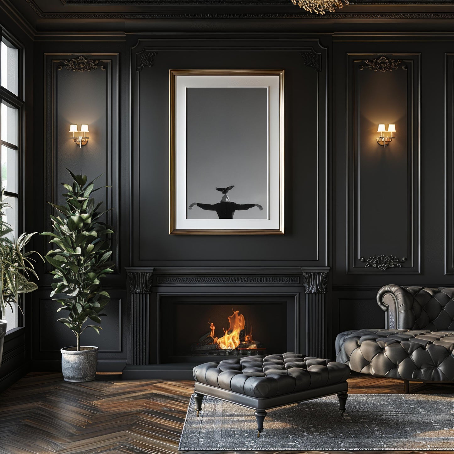 Woman with Bird Photography Print | Minimalist Black and White Wall Art wall art print, minimalist black and white poster, modern Scandinavian wall decor, Monohaus