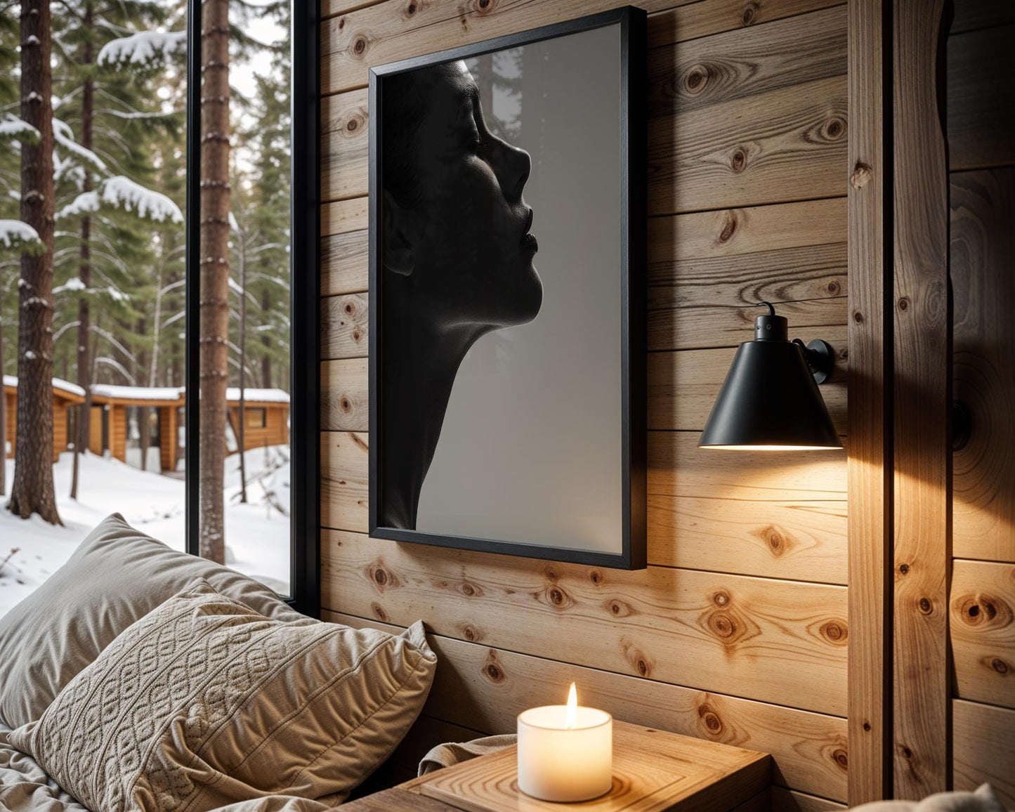 Minimal Wall Art | Serenity | Black and White Portrait Photography wall art print, minimalist black and white poster, modern Scandinavian wall decor, Monohaus