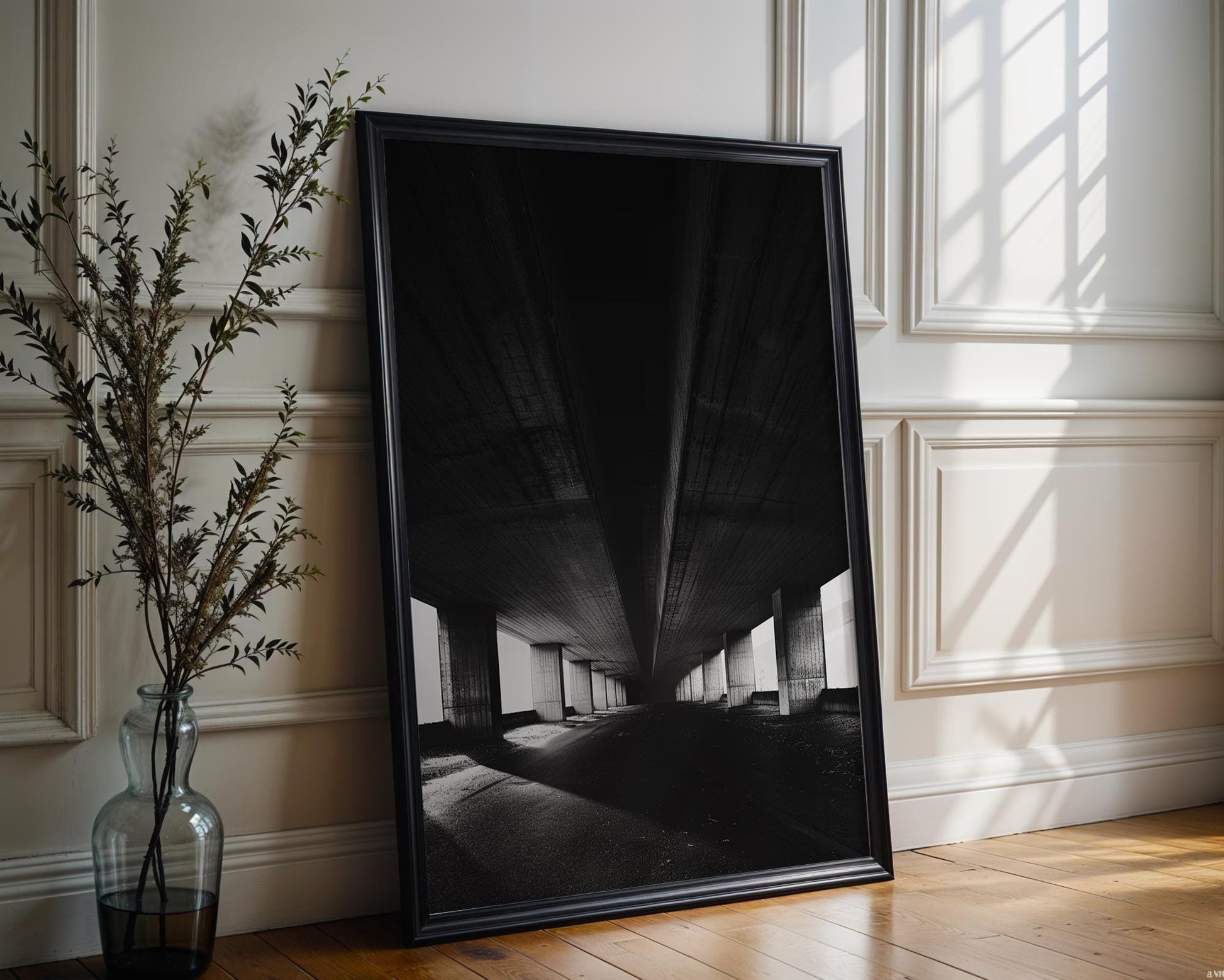 Urban Photography | Concrete Tunnel Print | Black and White Modern Architecture wall art print, black and white architectural poster, minimalist modern Scandinavian wall decor, Monohaus