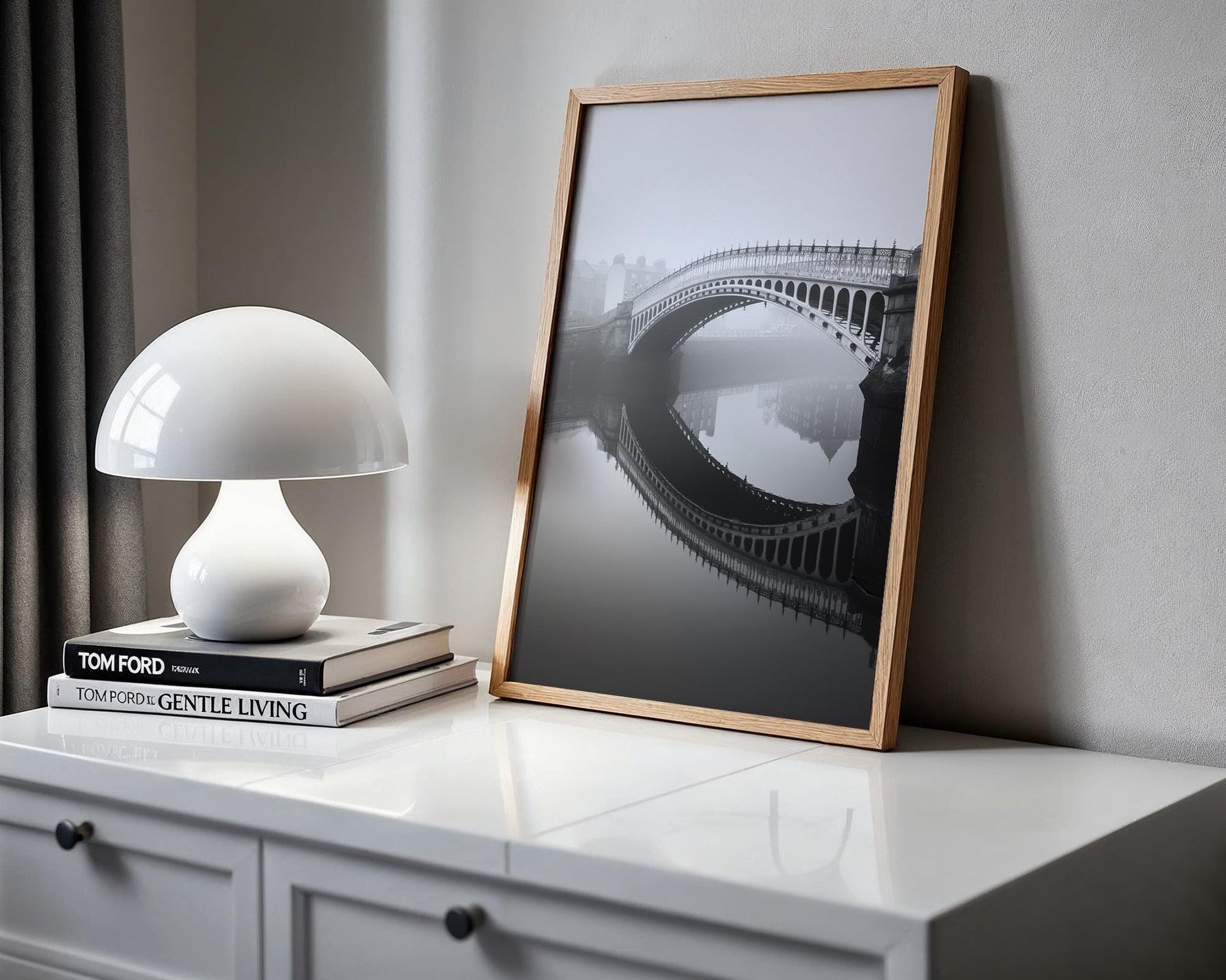 World Landmark | Ha'penny Bridge Dublin Print | Black and White Fine Art Photography wall art print, minimalist black and white poster, modern Scandinavian wall decor, Monohaus