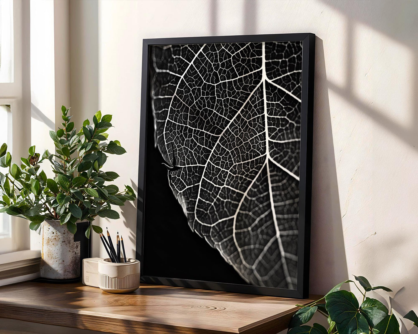Botanical Photo | Leaf Vein Print | Macro Black and White Photography, Minimalist Art wall art print, minimalist black and white poster, modern Scandinavian wall decor, Monohaus