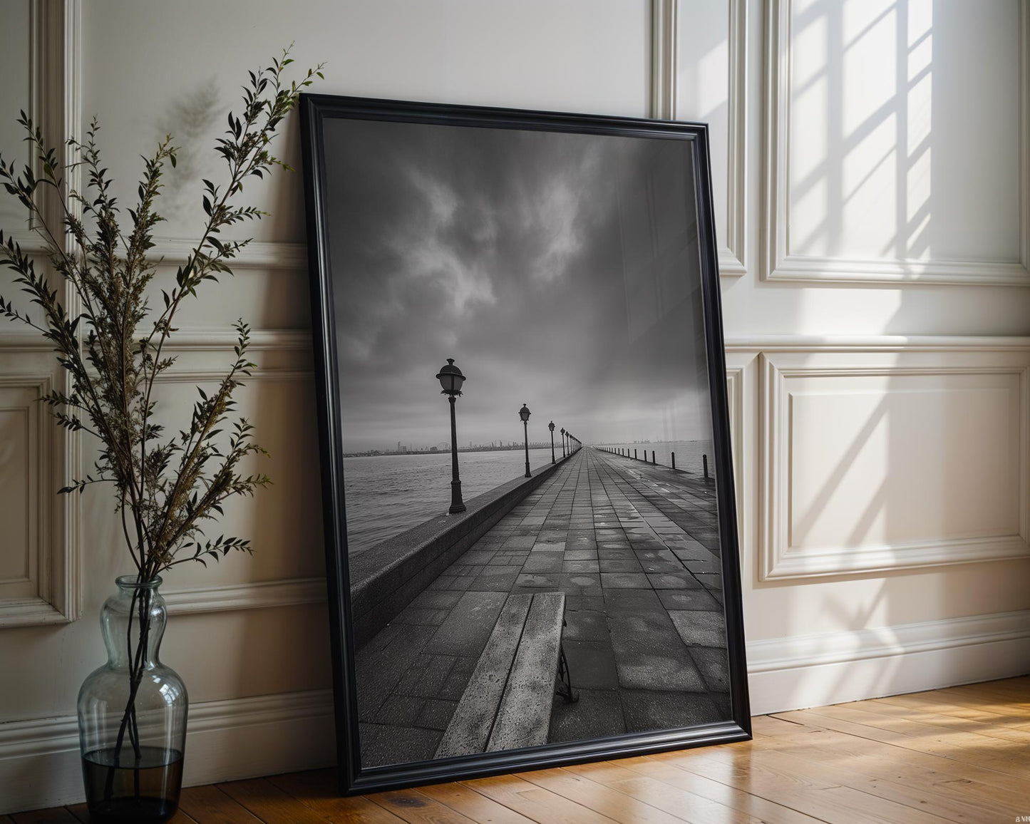 World Landmark | Thessaloniki Greece Print | Black and White Seaside Promenade Wall Art wall art print, minimalist black and white poster, modern Scandinavian wall decor, Monohaus