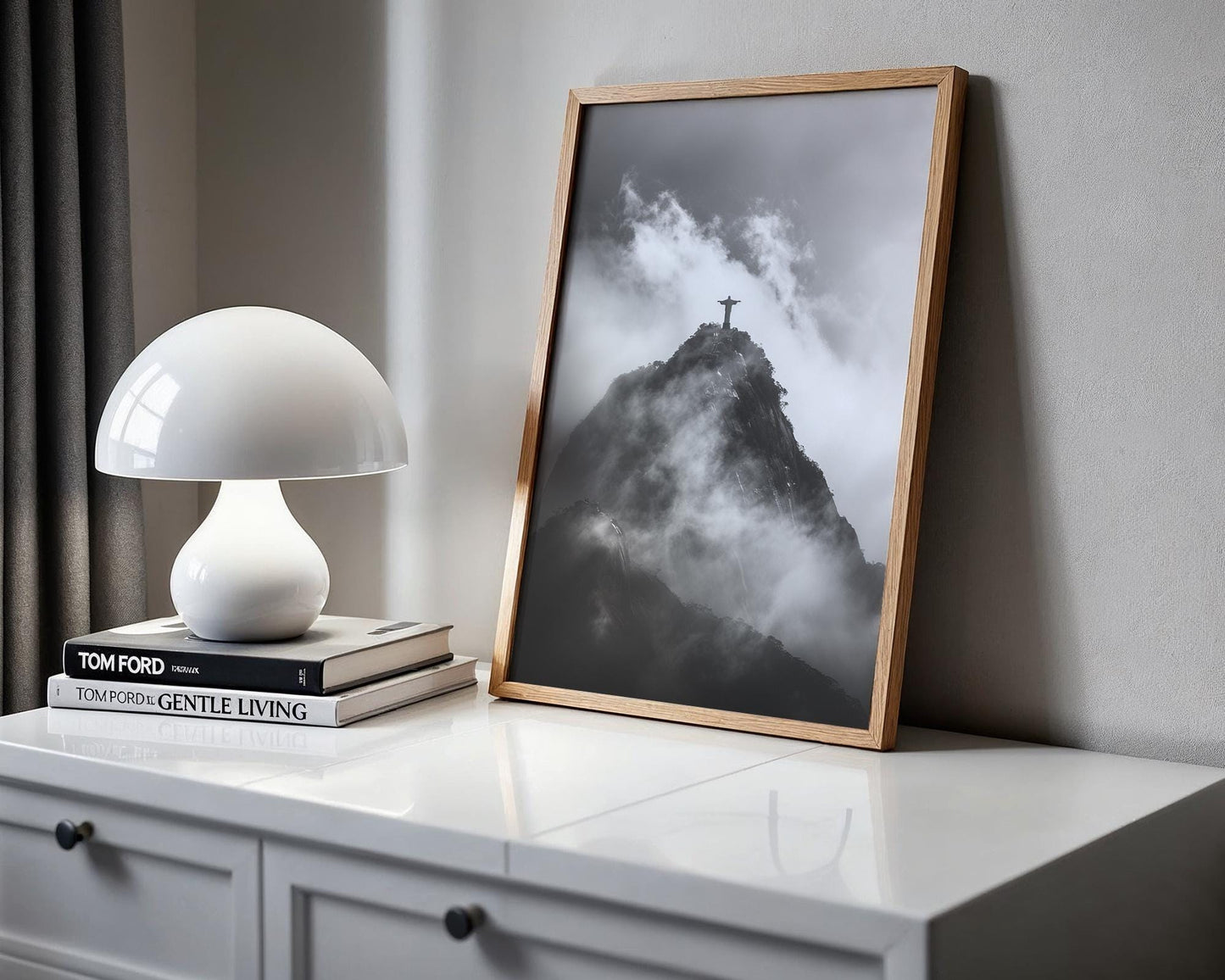 World Landmark | Christ the Redeemer Print | Rio de Janeiro, Brazil Black and White Photography wall art print, minimalist black and white poster, modern Scandinavian wall decor, Monohaus