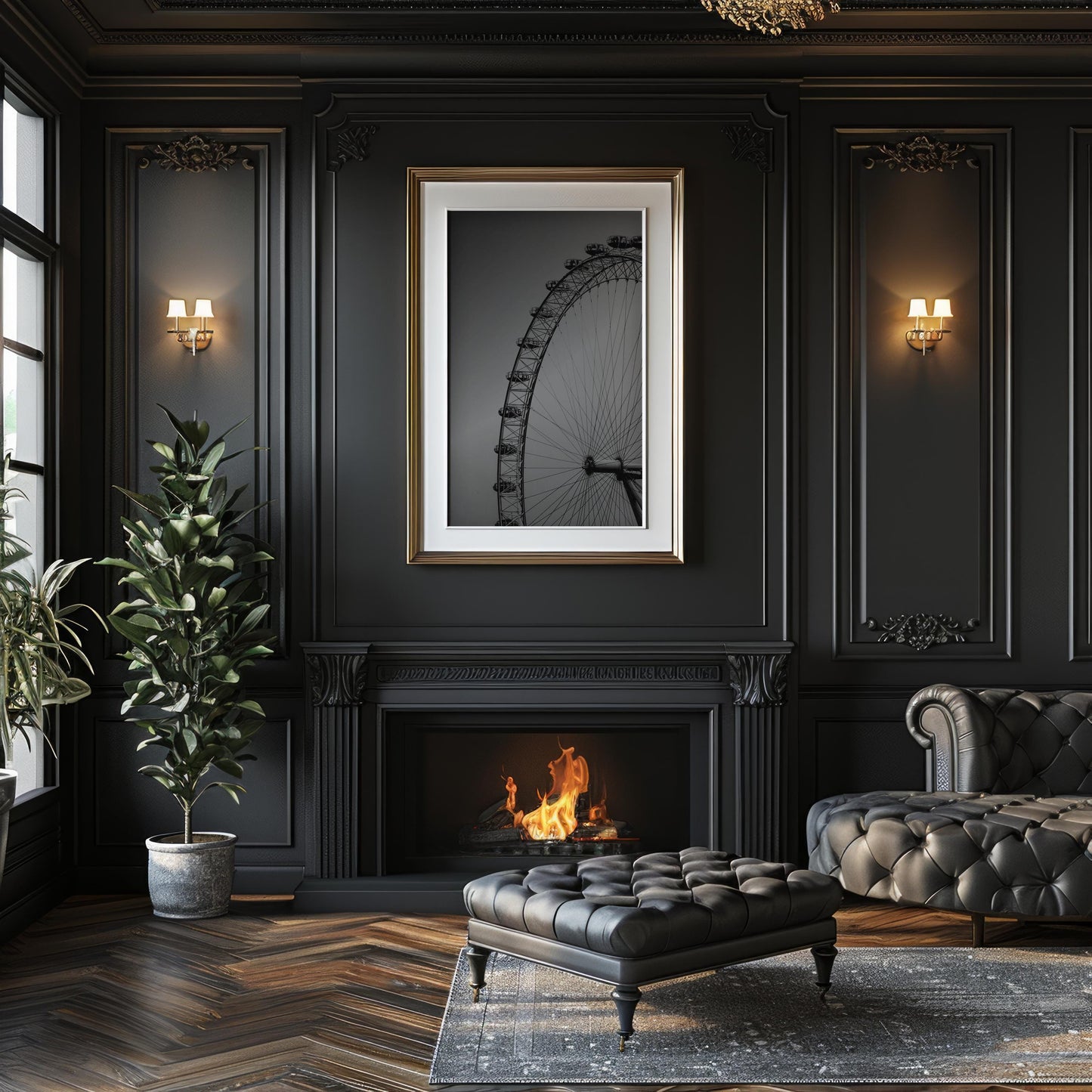 World Landmark | London Eye Photography Print | Minimalist Black and White Wall Art wall art print, minimalist black and white poster, modern Scandinavian wall decor, Monohaus