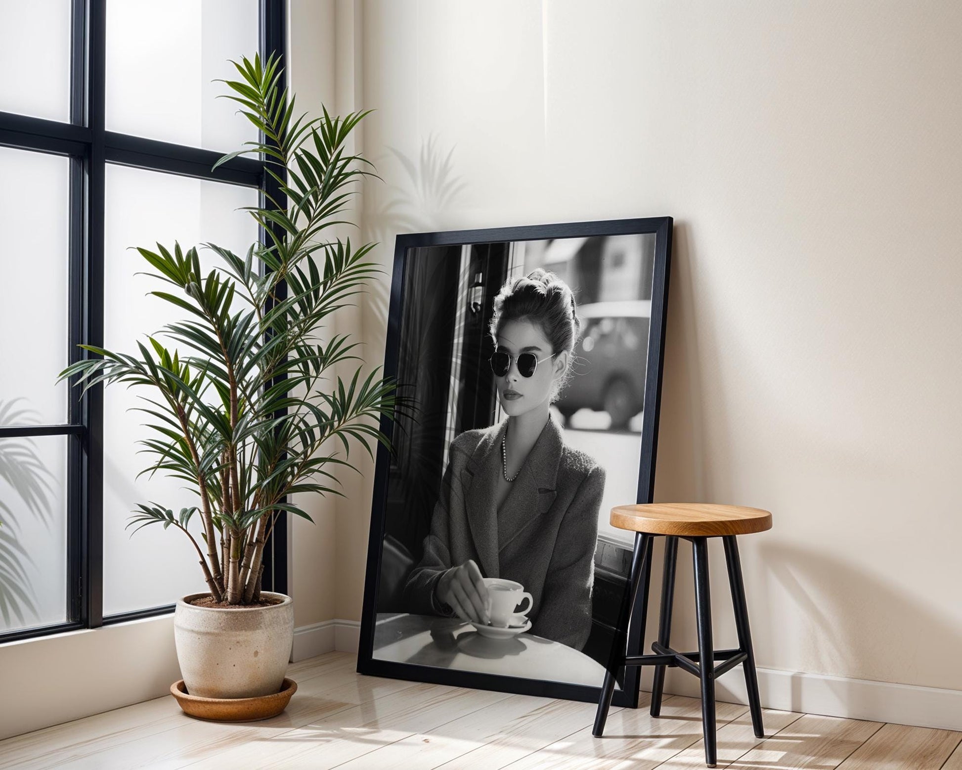 Minimal Wall Art | Retro Paris Fashion Print |  Glamour Photography wall art print, minimalist black and white poster, modern Scandinavian wall decor, Monohaus