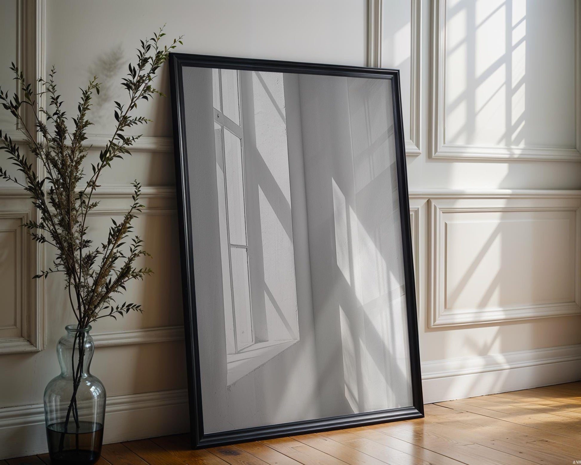 Minimal Wall Art Minimalist Window Light Print | Black and White Photography, Modern Home Decor wall art print, minimalist black and white poster, modern Scandinavian wall decor, Monohaus